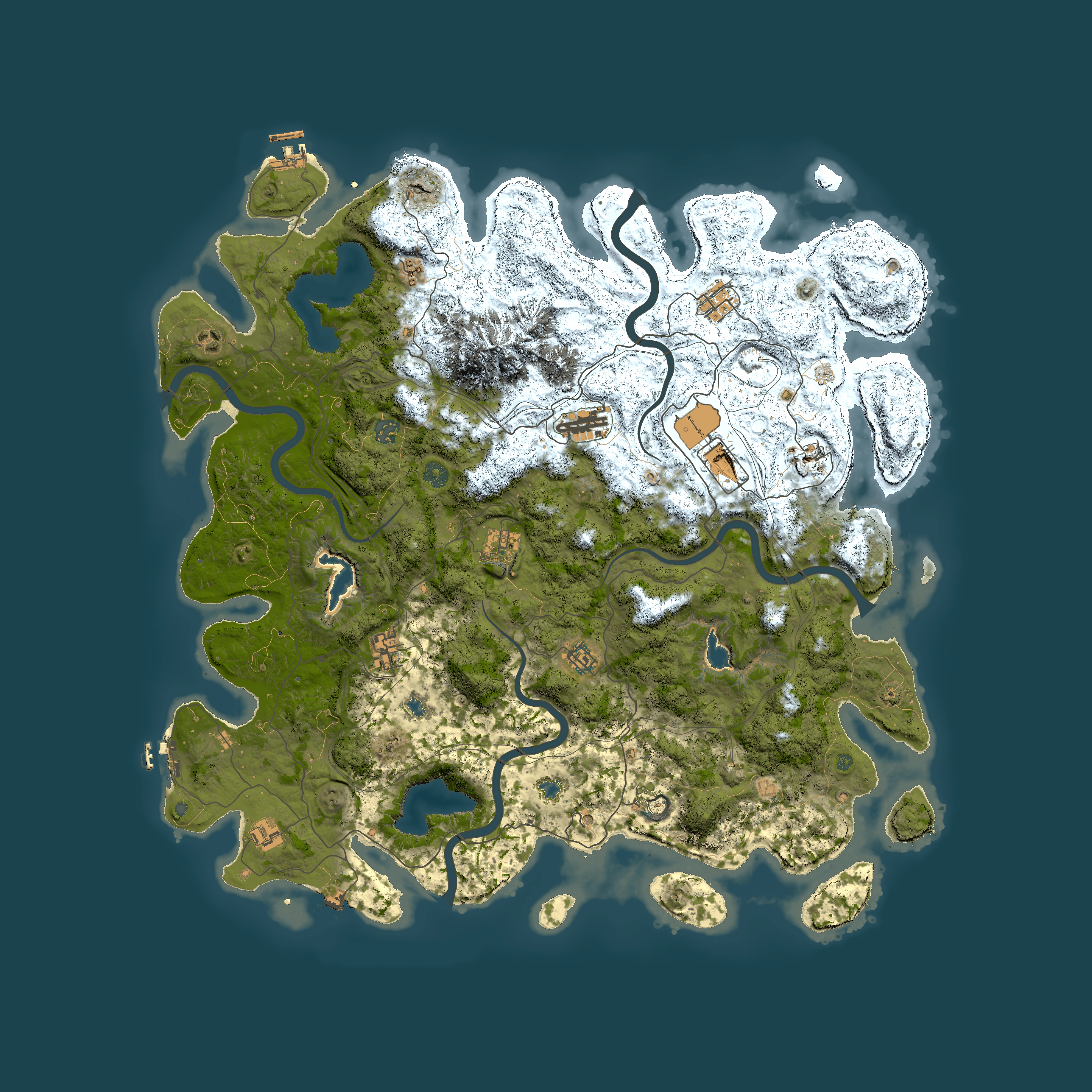 Full top-down render of Rust map seed 1611922918, 5050x5050m