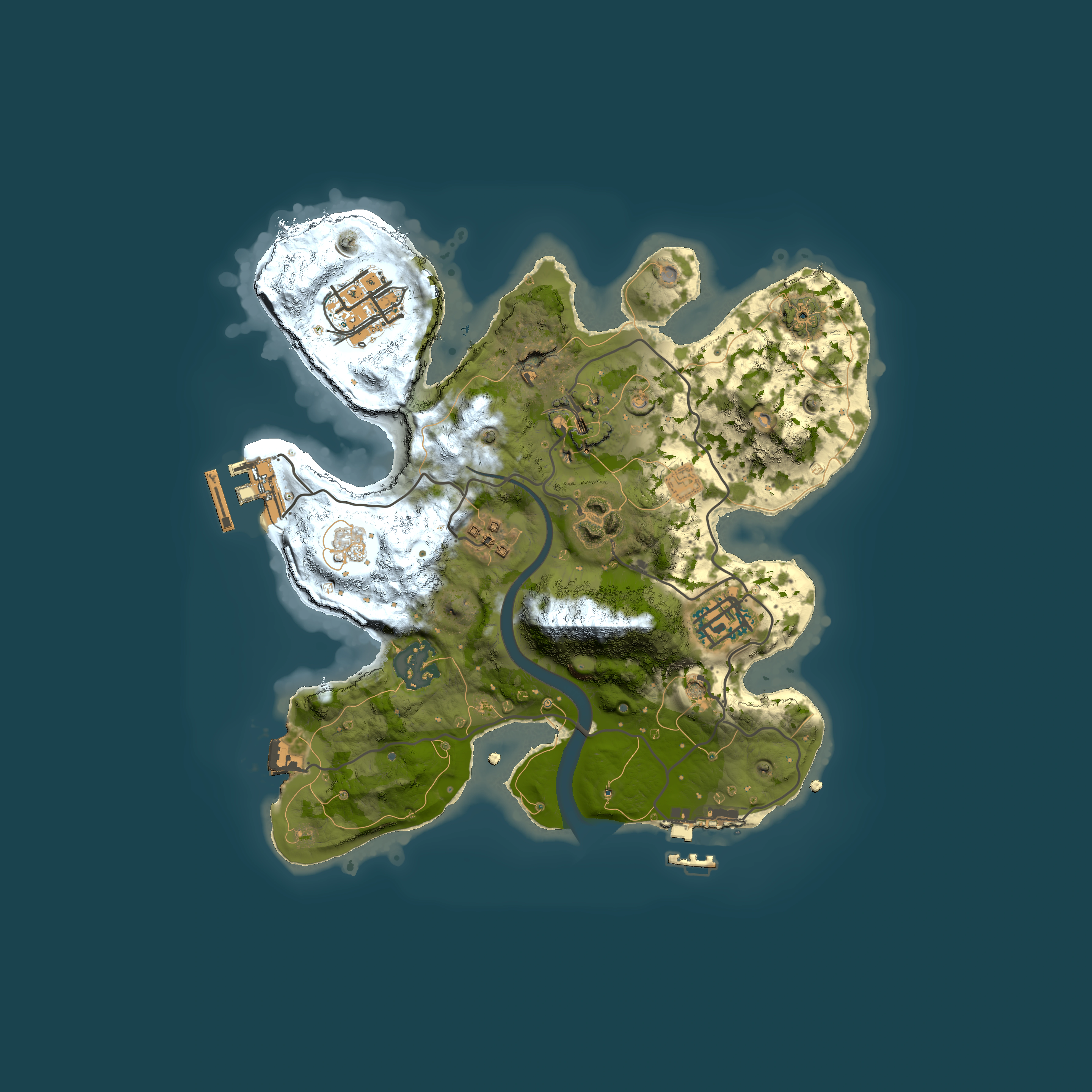 Full top-down render of Rust map seed 1300644856, 2500x2500m