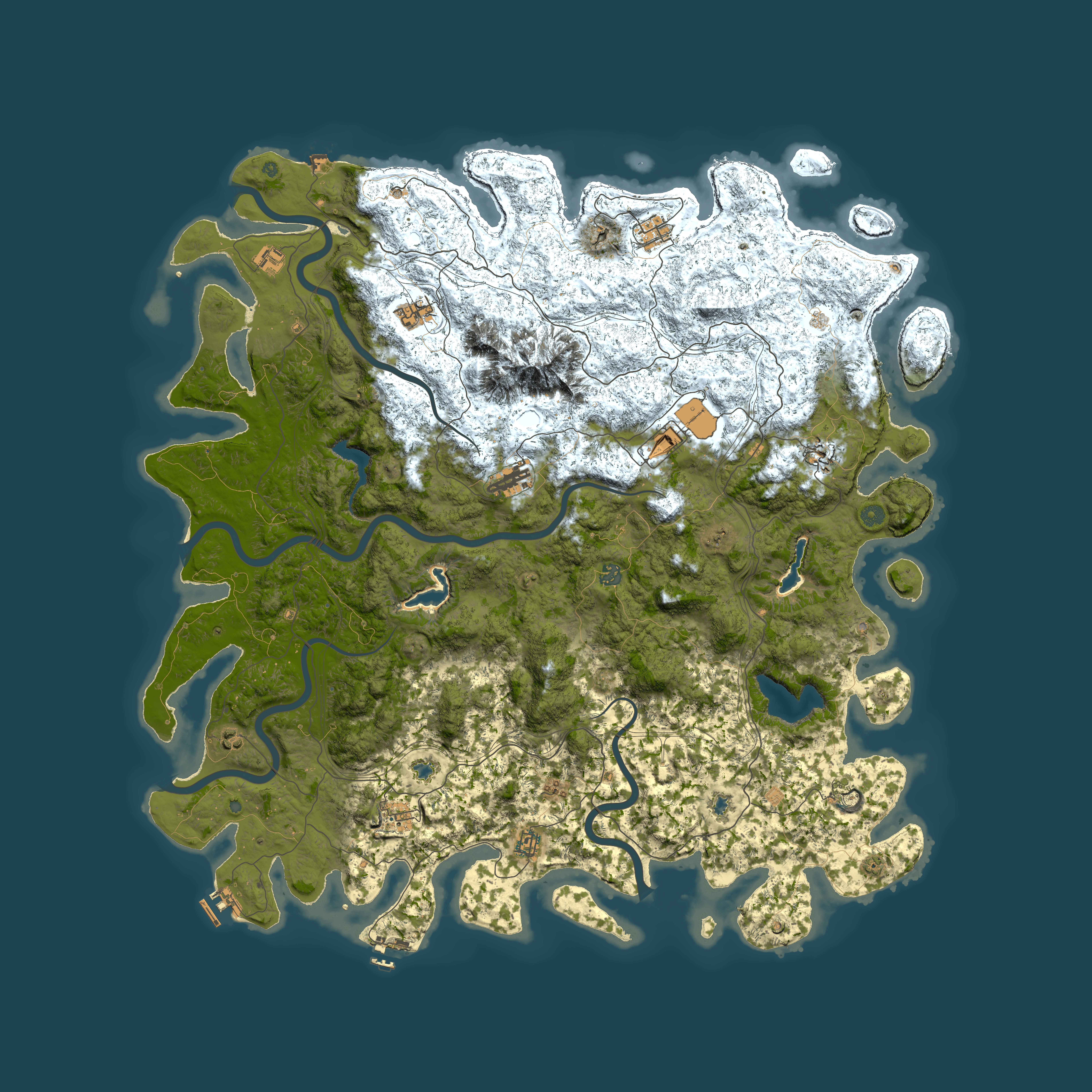 Full top-down render of Rust map seed 1714261014, 5700x5700m