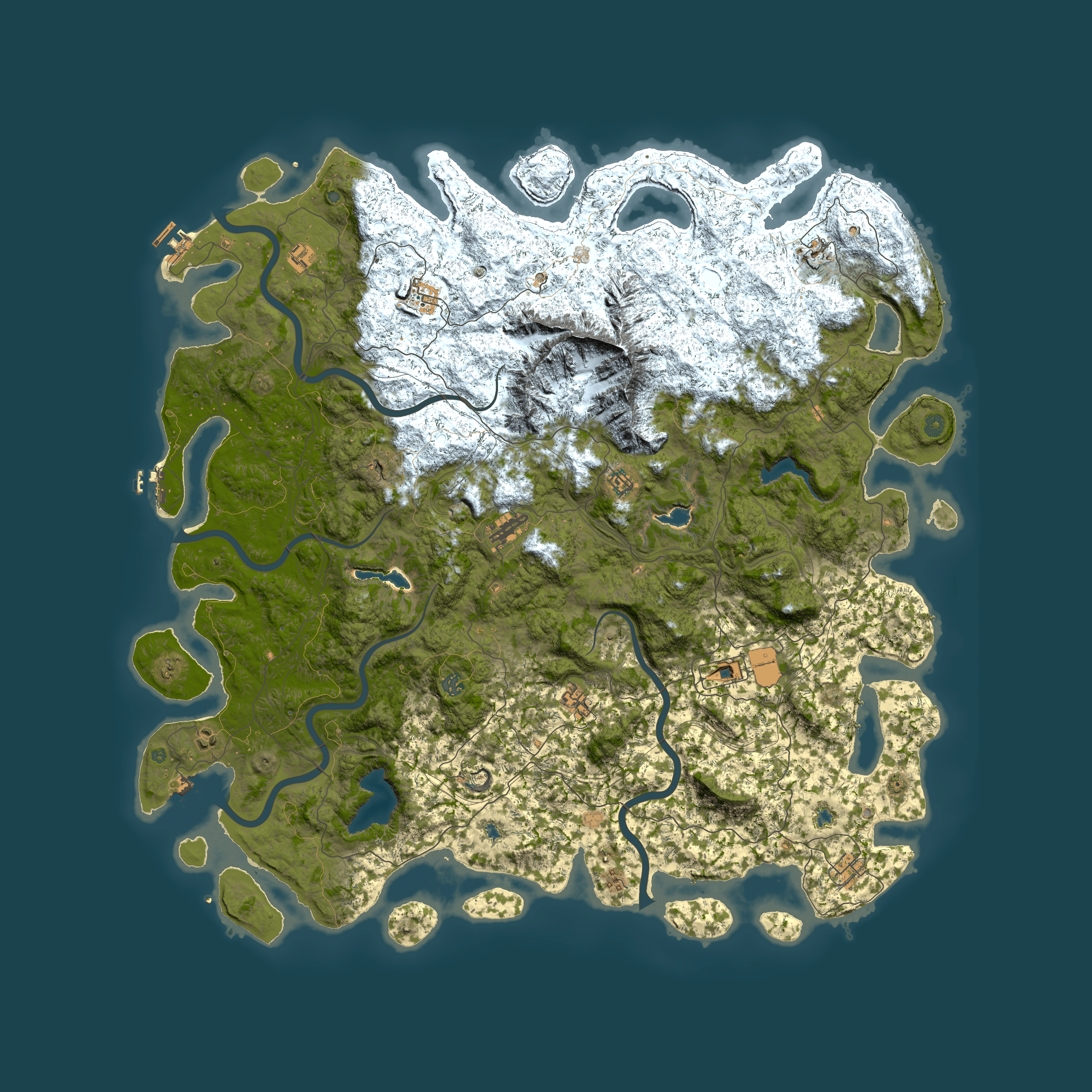 Full top-down render of Rust map seed 734306940, 5900x5900m