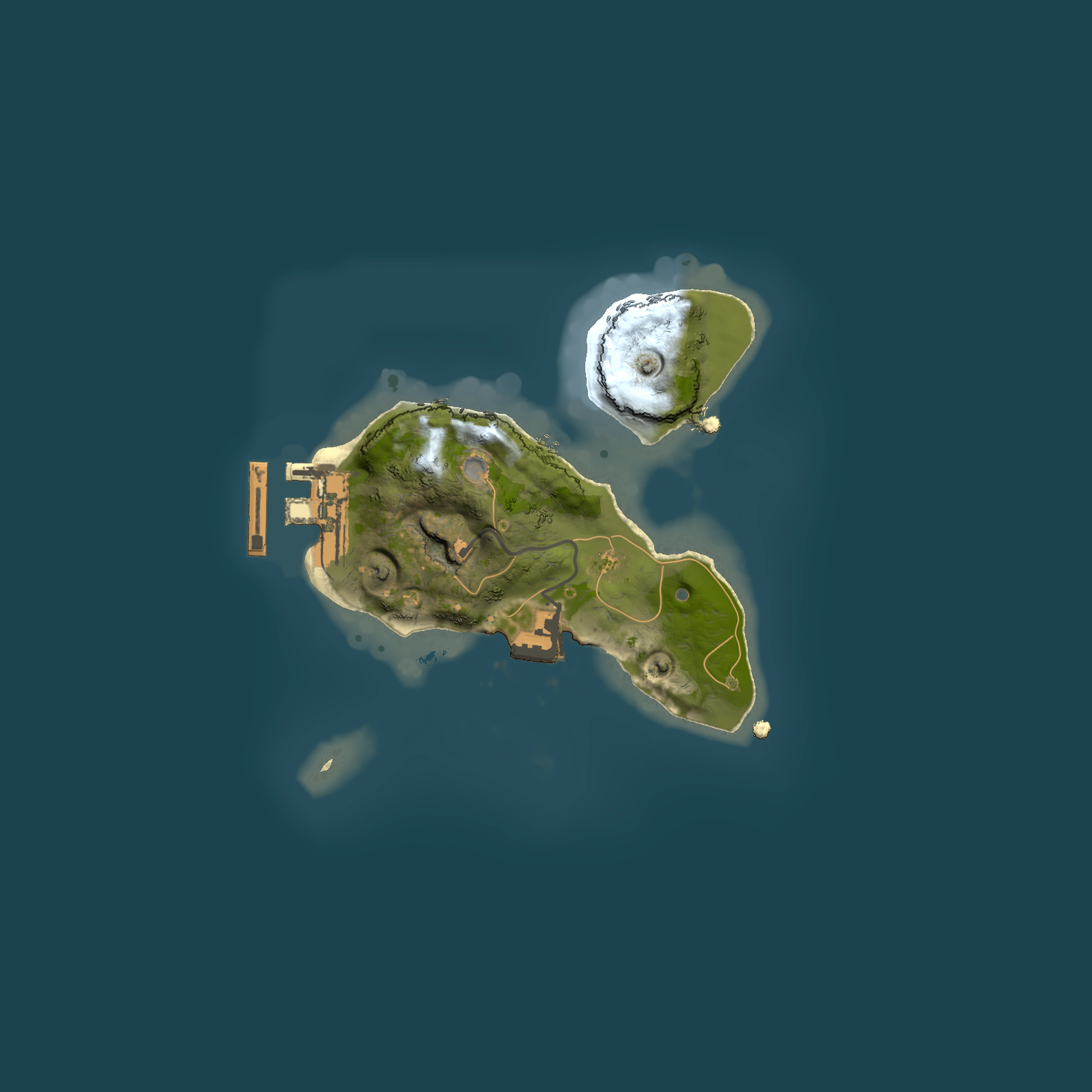 Full top-down render of Rust map seed 1411042080, 1500x1500m