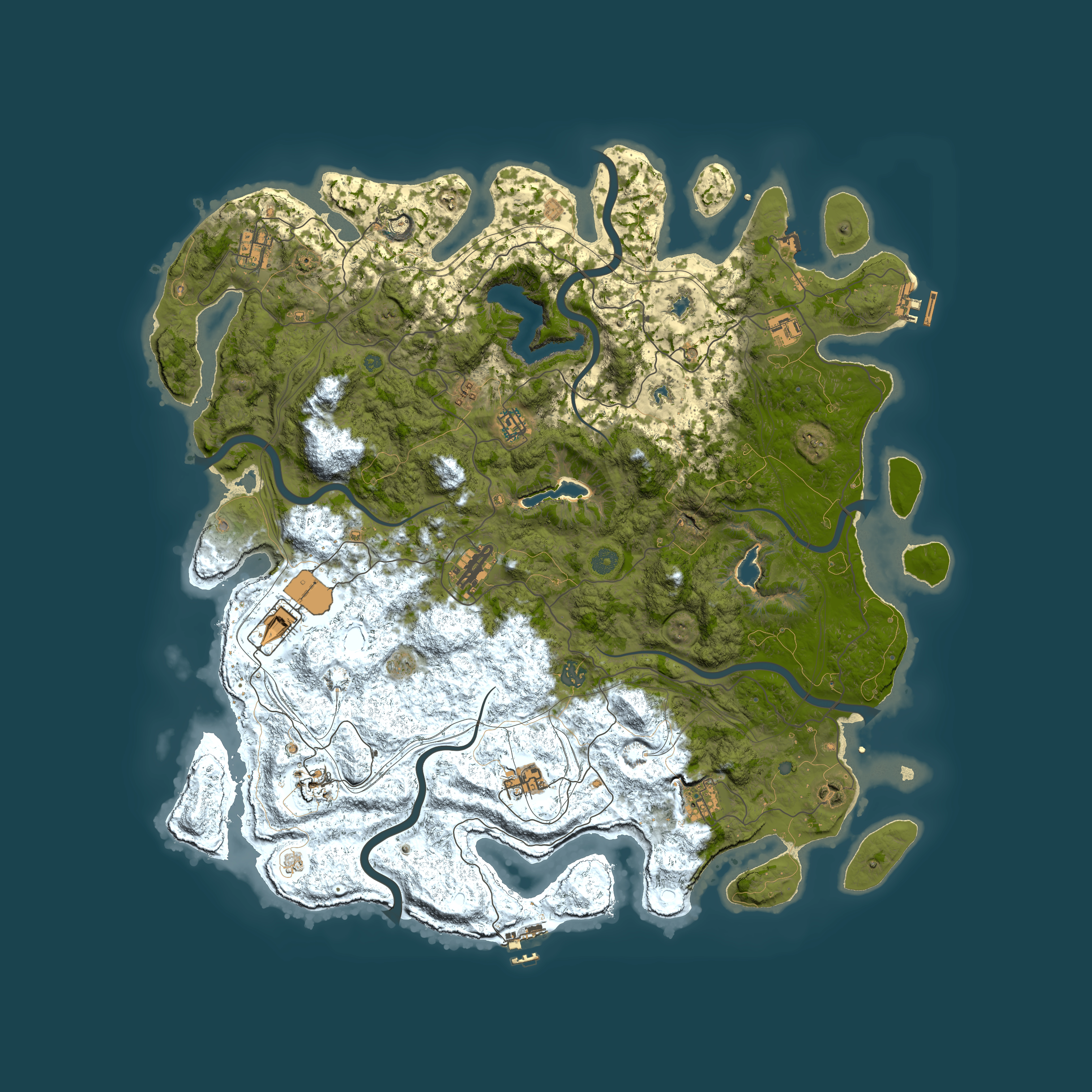 Full top-down render of Rust map seed 1381892211, 4950x4950m
