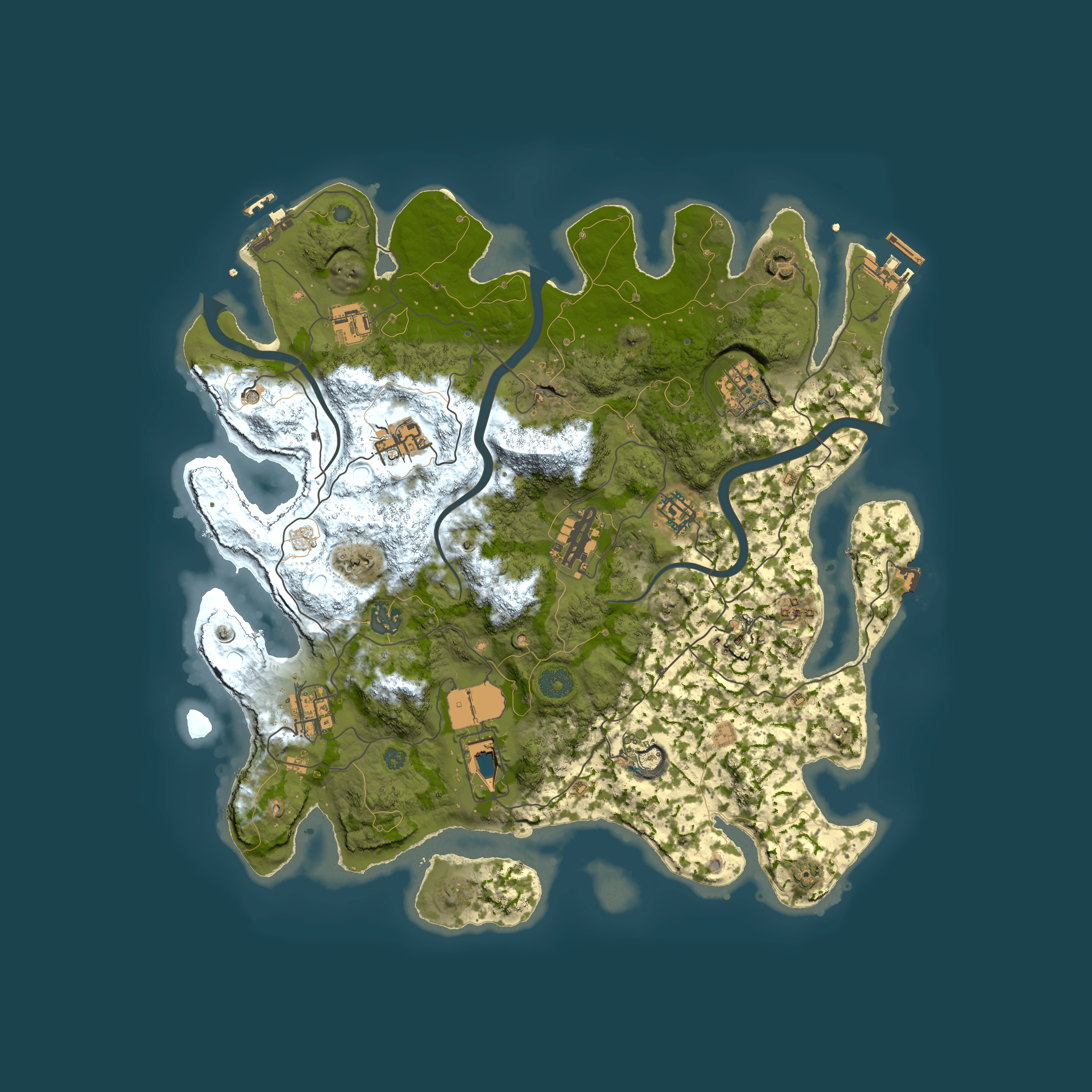 Full top-down render of Rust map seed 2093049034, 3850x3850m