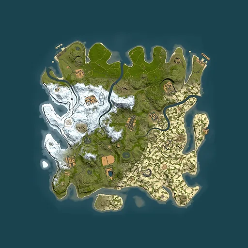Rust map seed 2093049034, 3850x3850m top-down preview