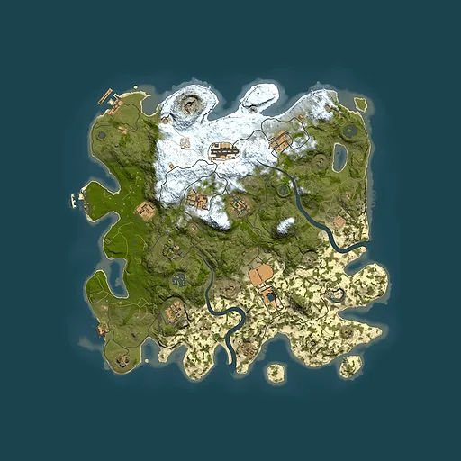 Rust map seed 955663669, 3800x3800m top-down preview