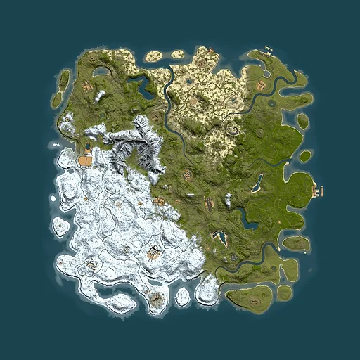 Rust map seed 354821866, 5700x5700m top-down preview