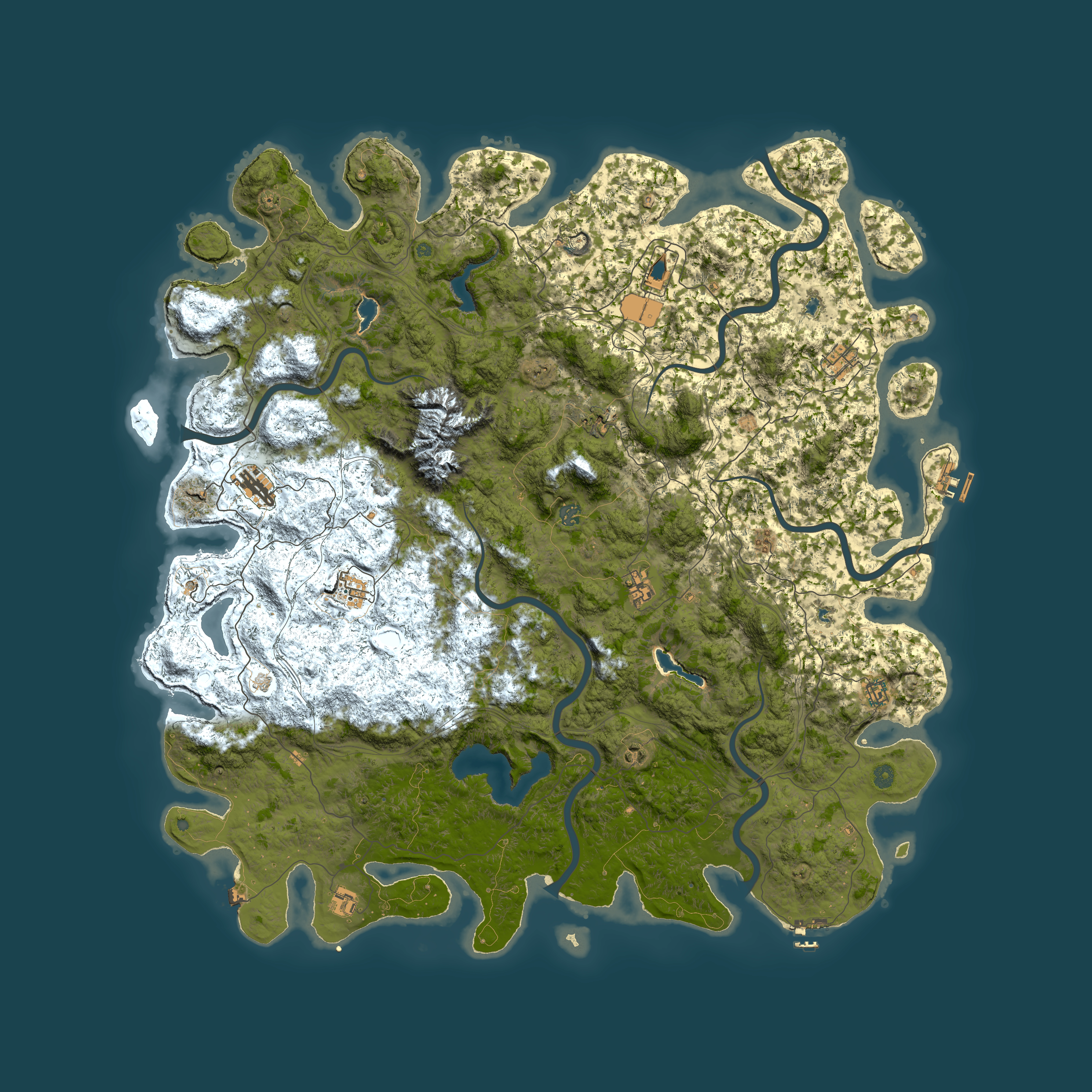 Full top-down render of Rust map seed 1362124181, 5850x5850m