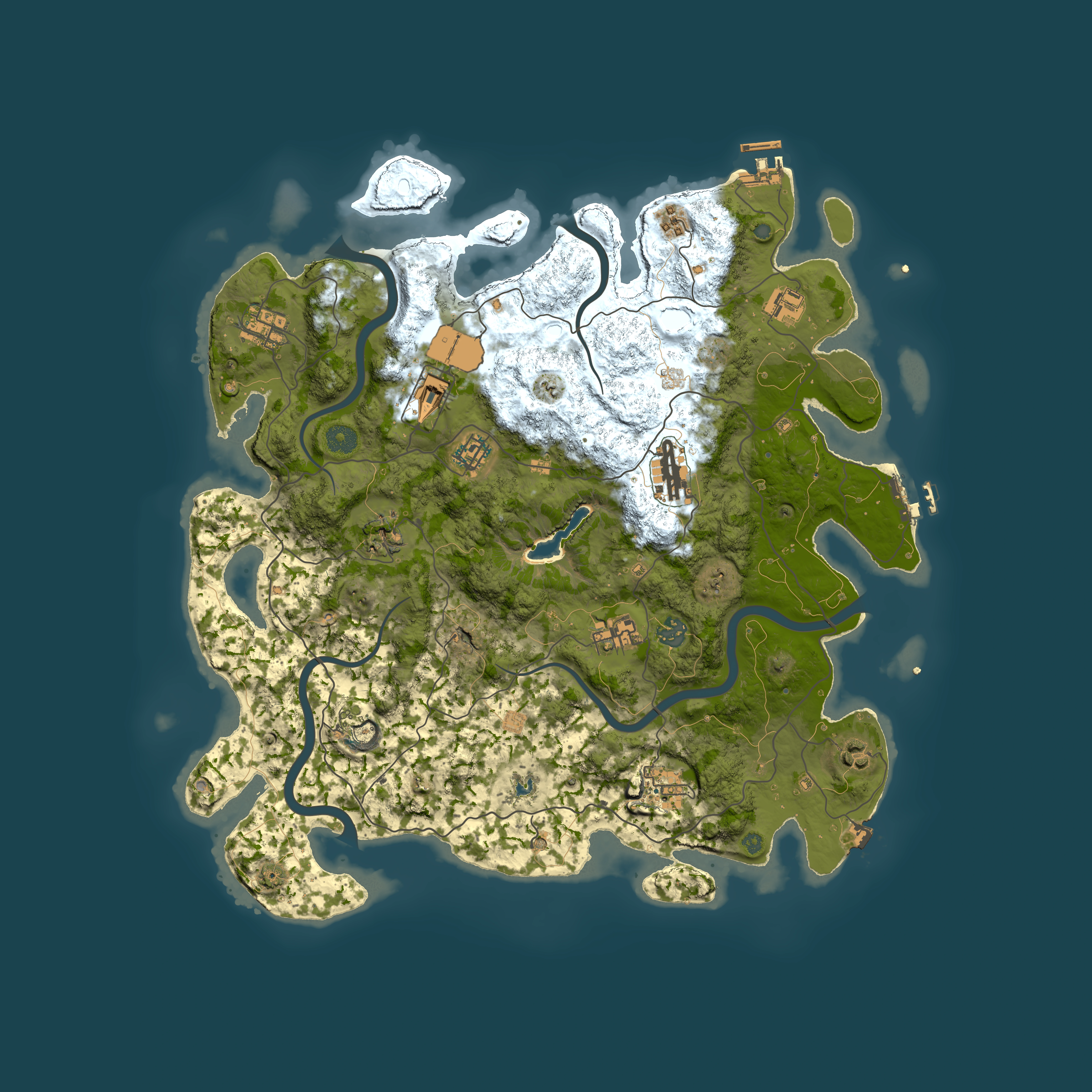Full top-down render of Rust map seed 952197255, 4200x4200m