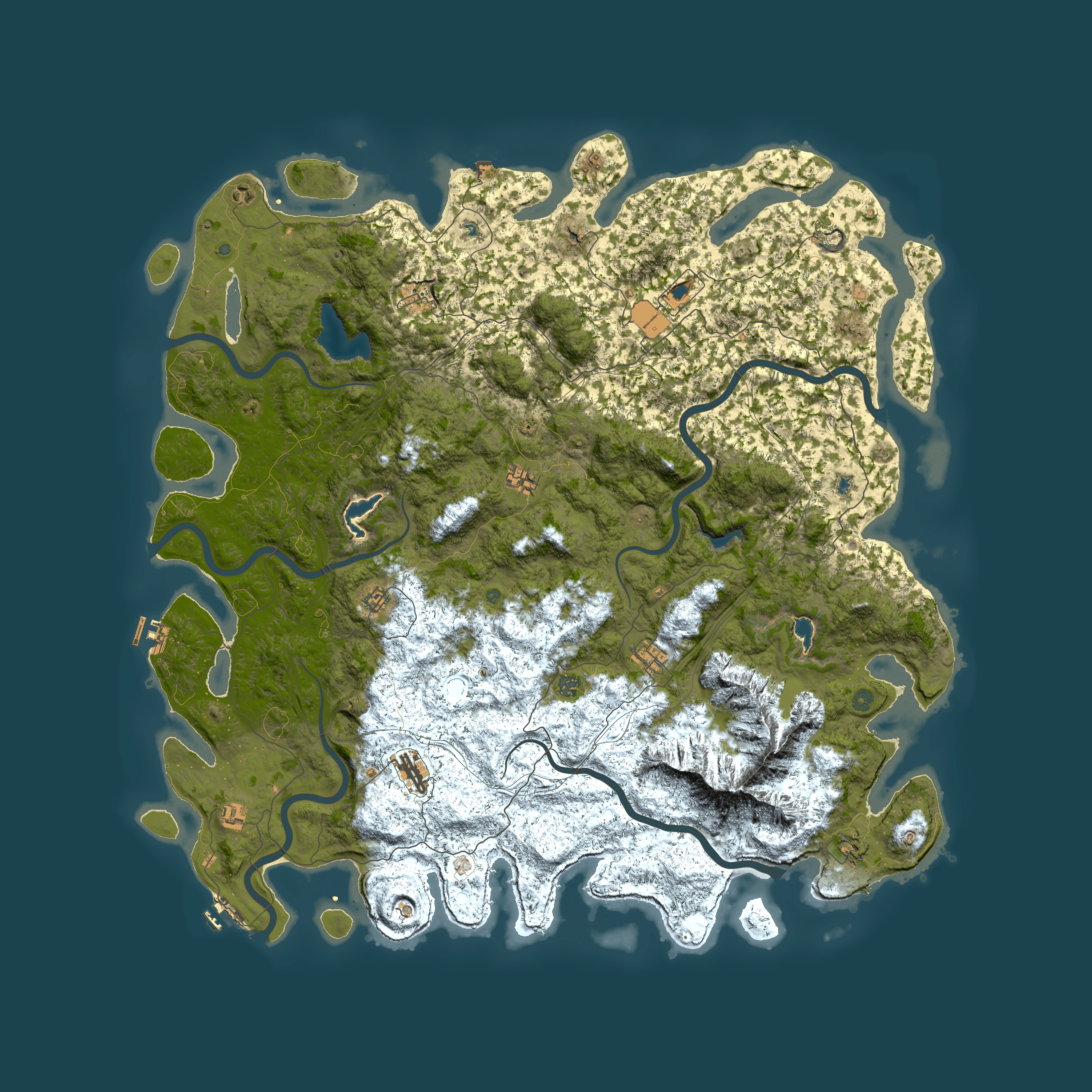 Full top-down render of Rust map seed 272739695, 6000x6000m