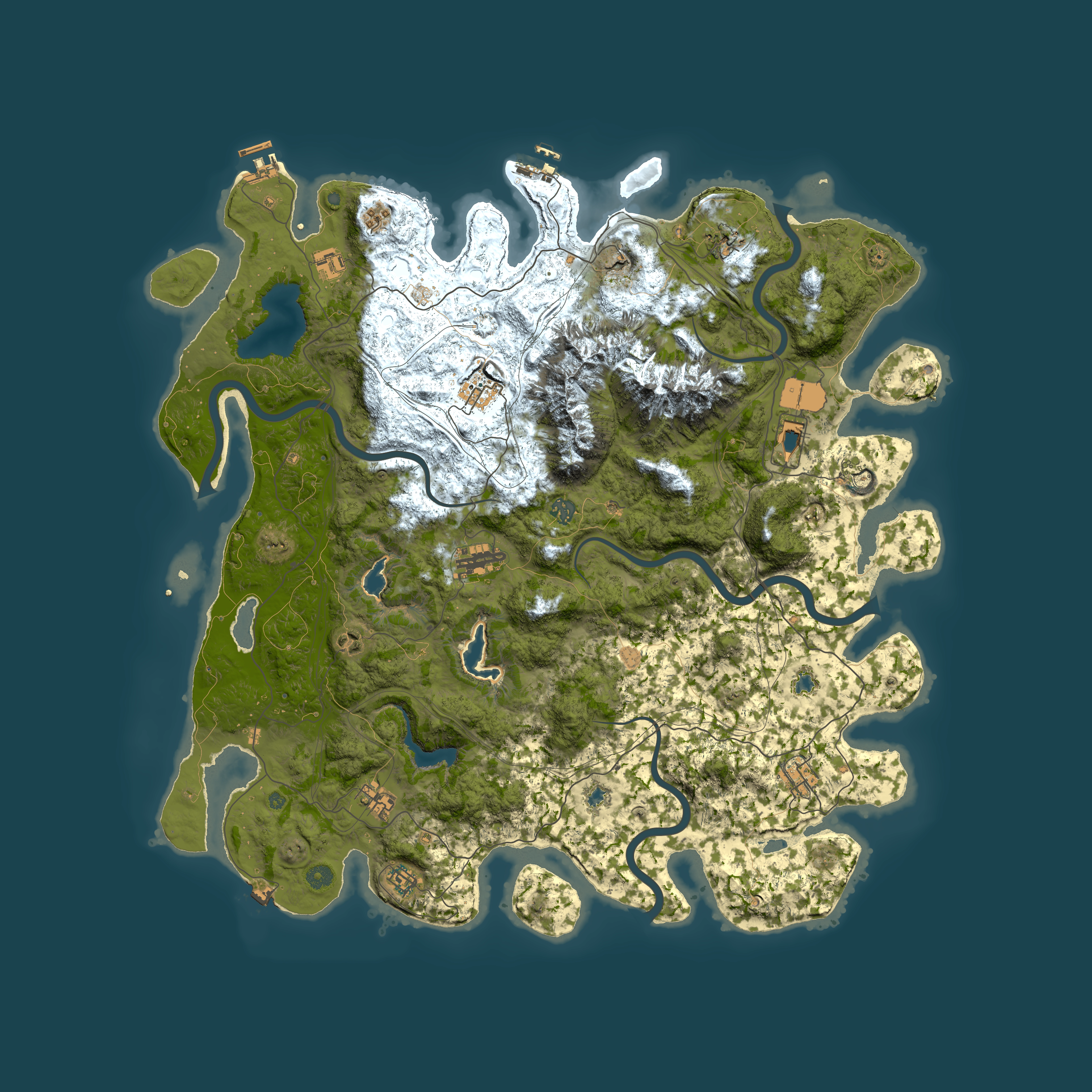 Full top-down render of Rust map seed 28475451, 5150x5150m