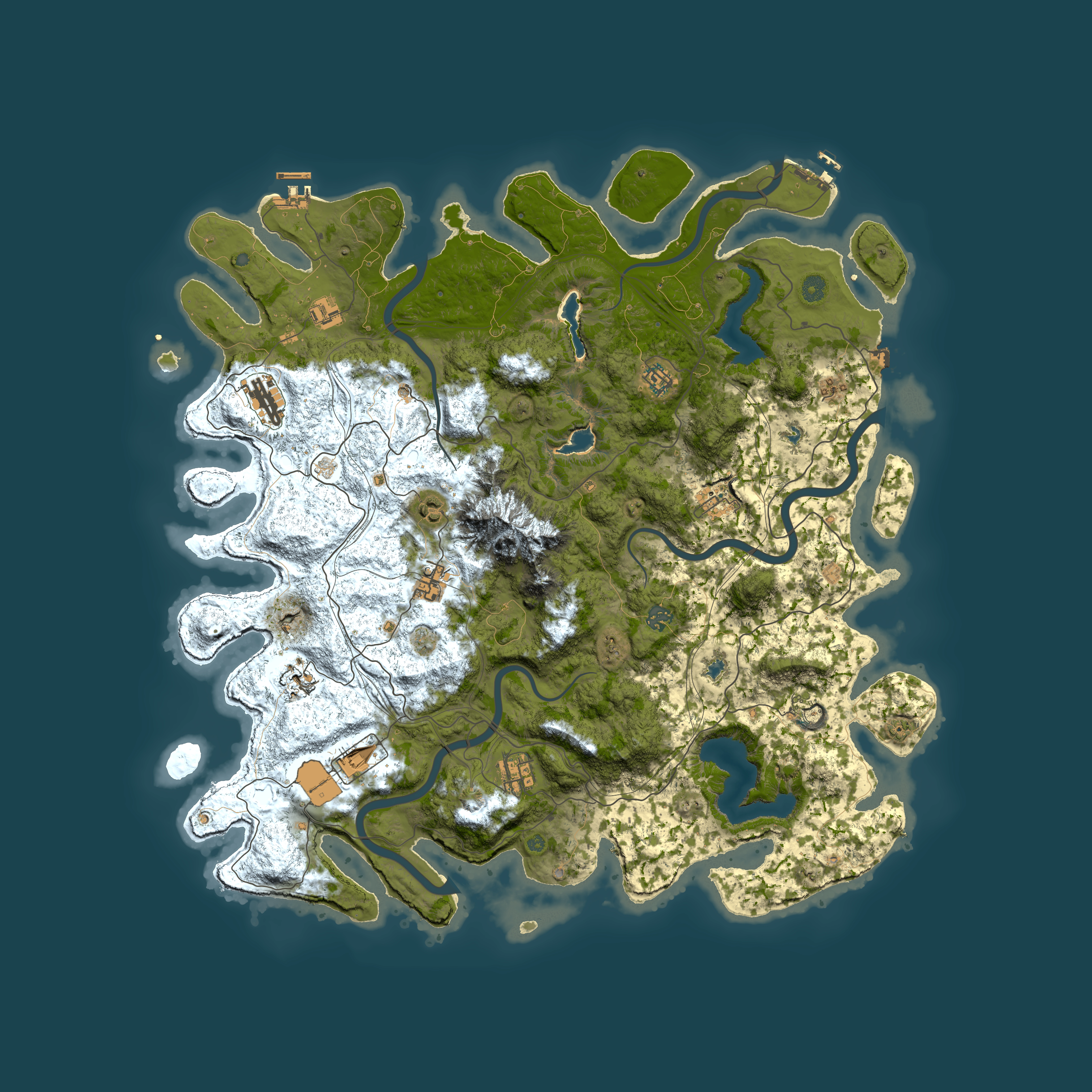 Full top-down render of Rust map seed 317971832, 5050x5050m