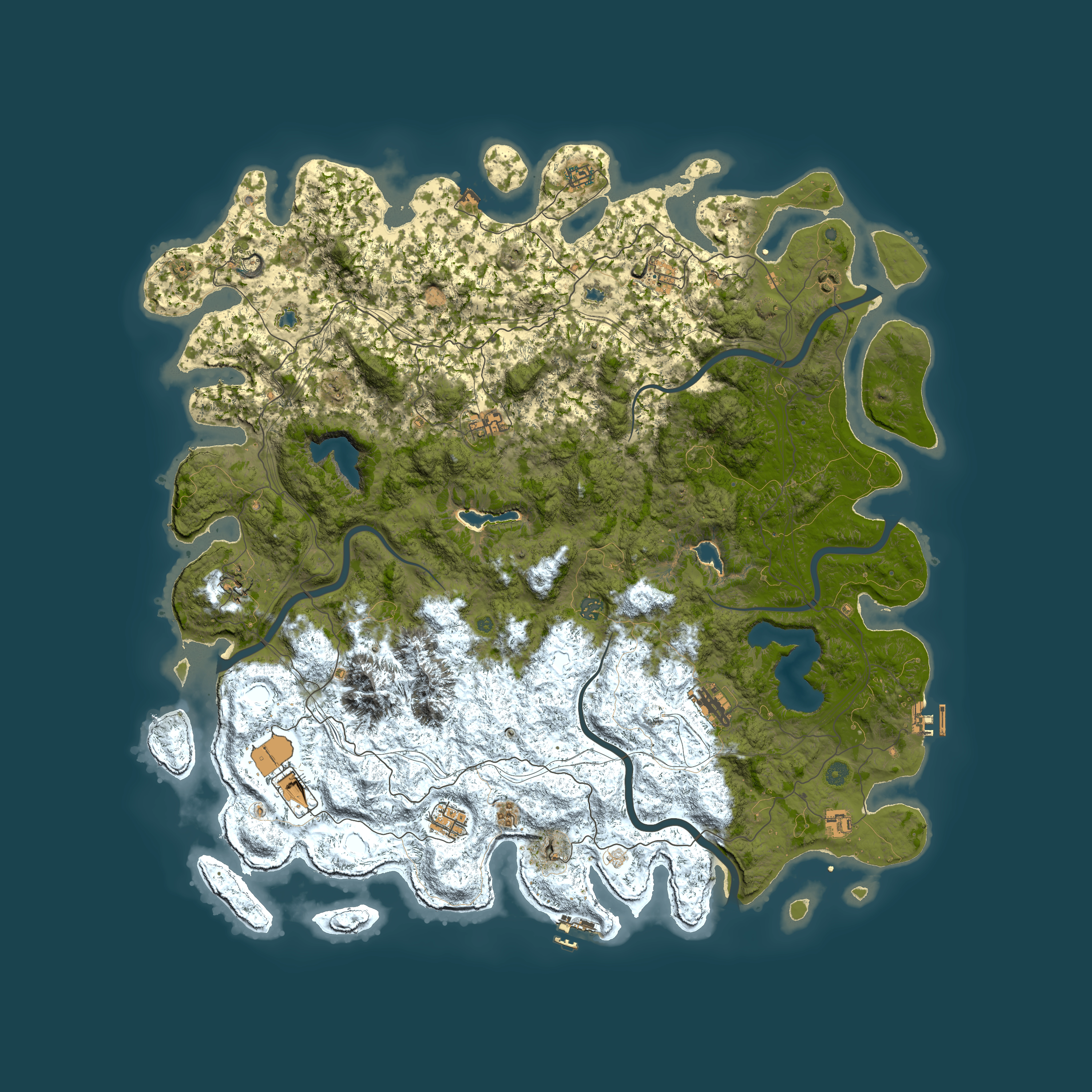 Full top-down render of Rust map seed 2107083208, 5600x5600m