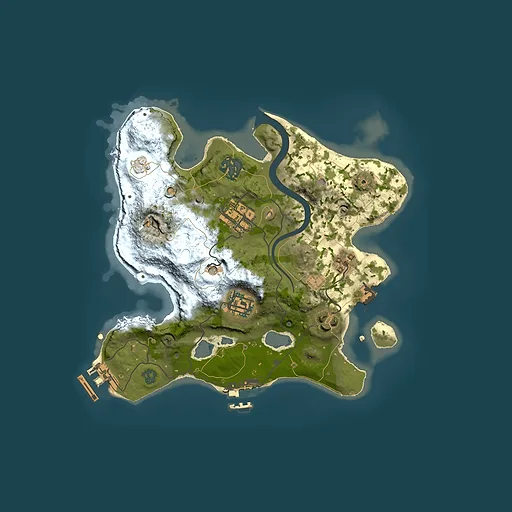 Rust map seed 2077323204, 2500x2500m top-down preview