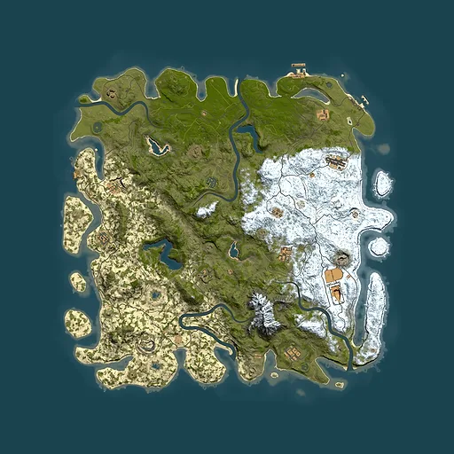 Rust map seed 673817696, 5350x5350m top-down preview