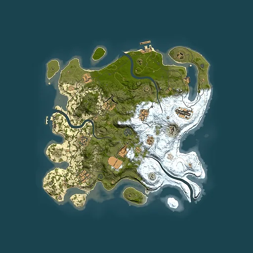 Rust map seed 1962891845, 3650x3650m top-down preview