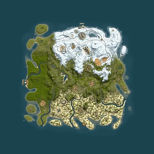 Rust map seed 139272805, 4350x4350m top-down preview
