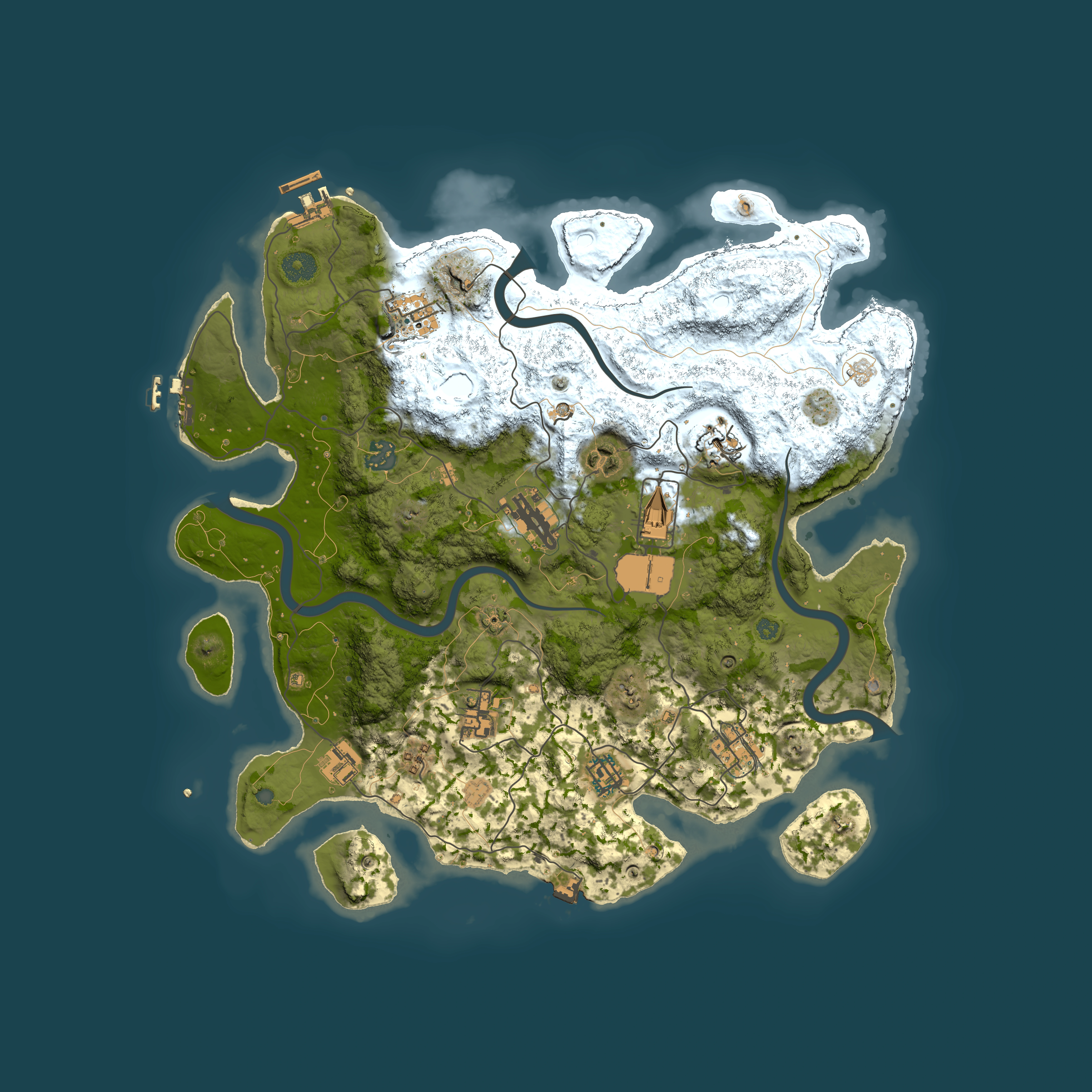 Full top-down render of Rust map seed 1235913373, 3900x3900m