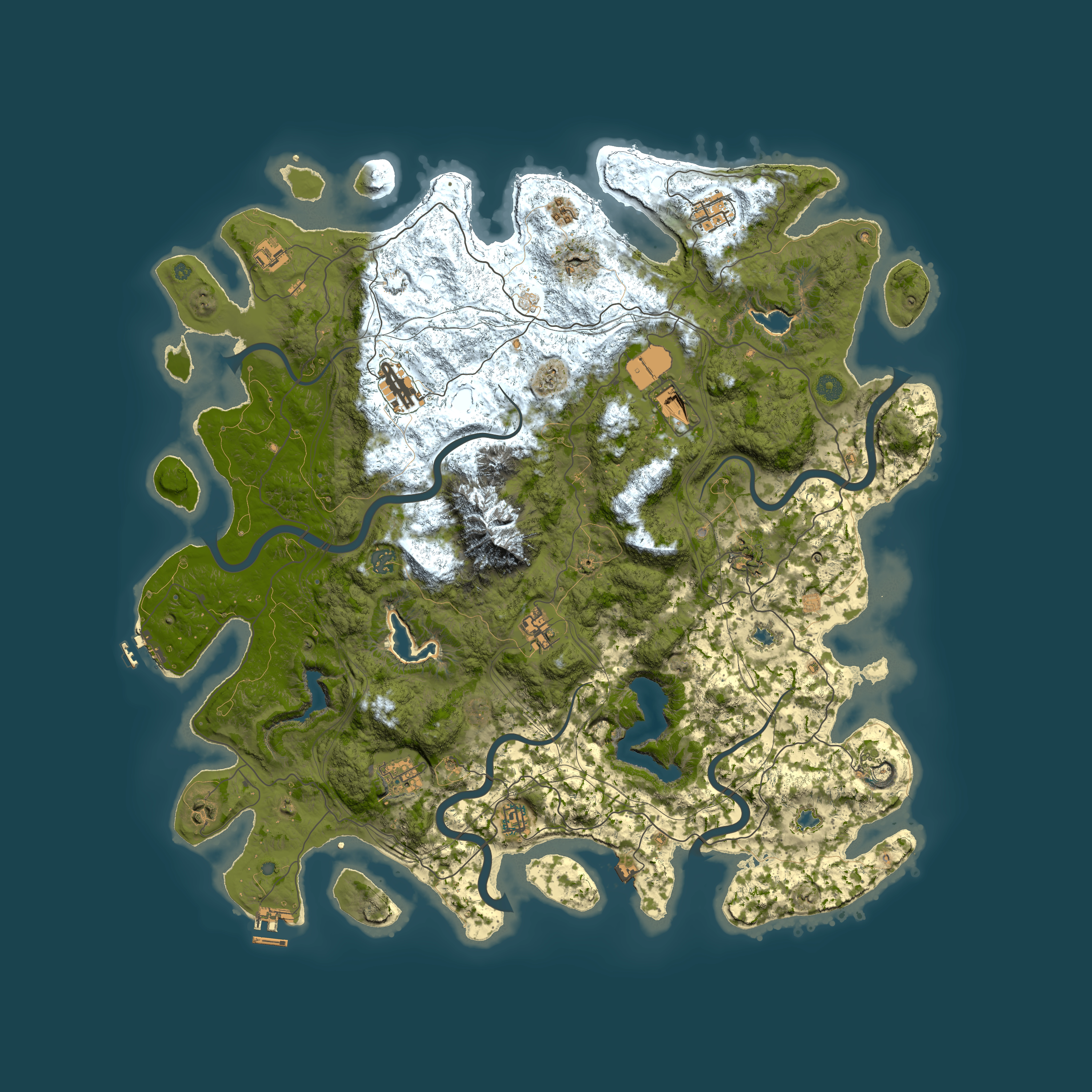 Full top-down render of Rust map seed 1153749477, 5050x5050m