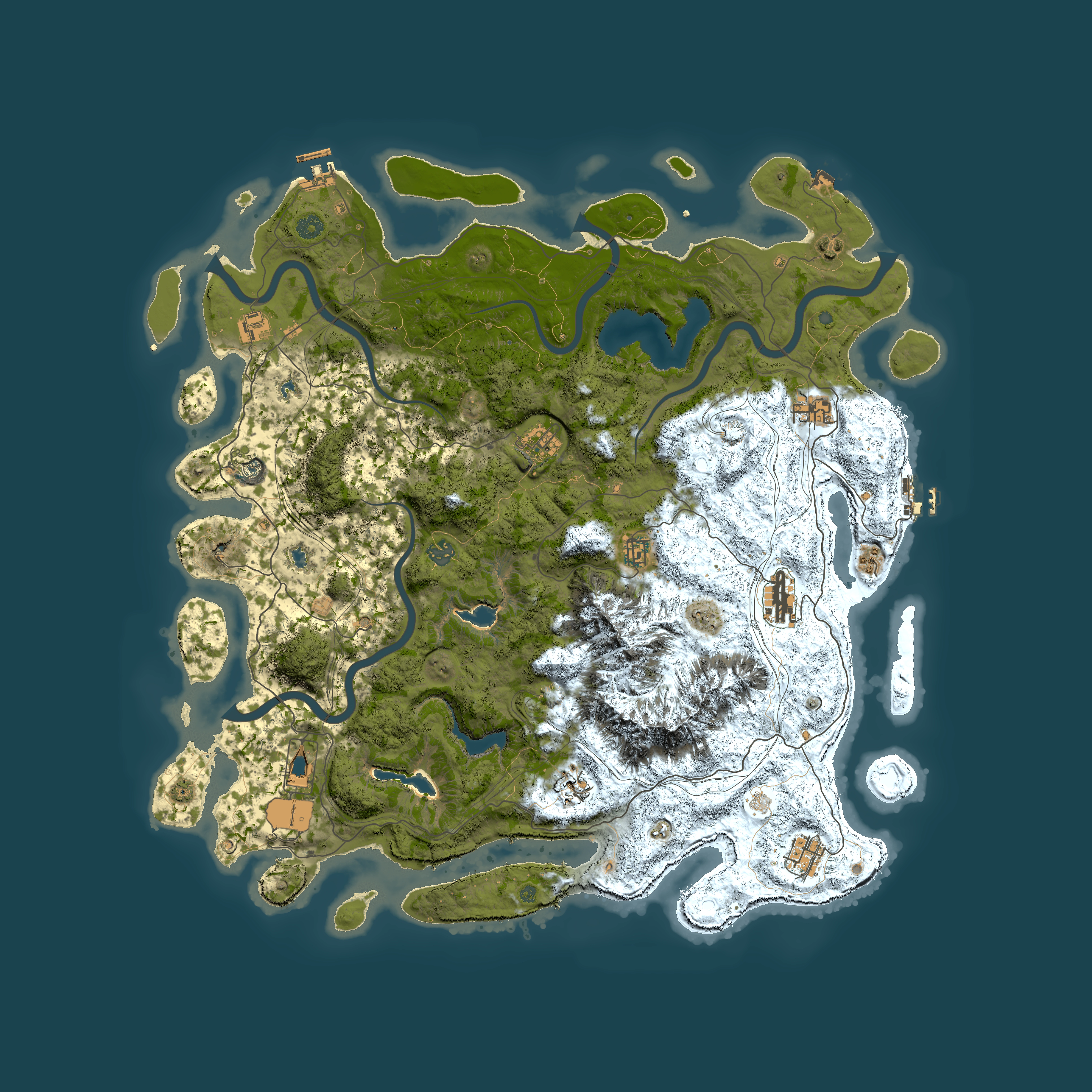Full top-down render of Rust map seed 1904370642, 5000x5000m