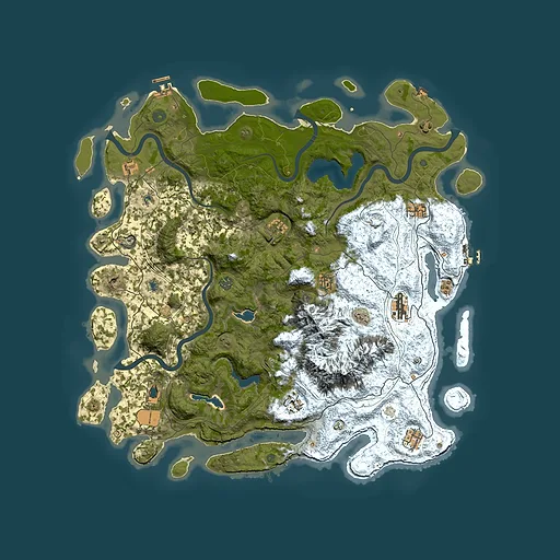 Rust map seed 1904370642, 5000x5000m top-down preview
