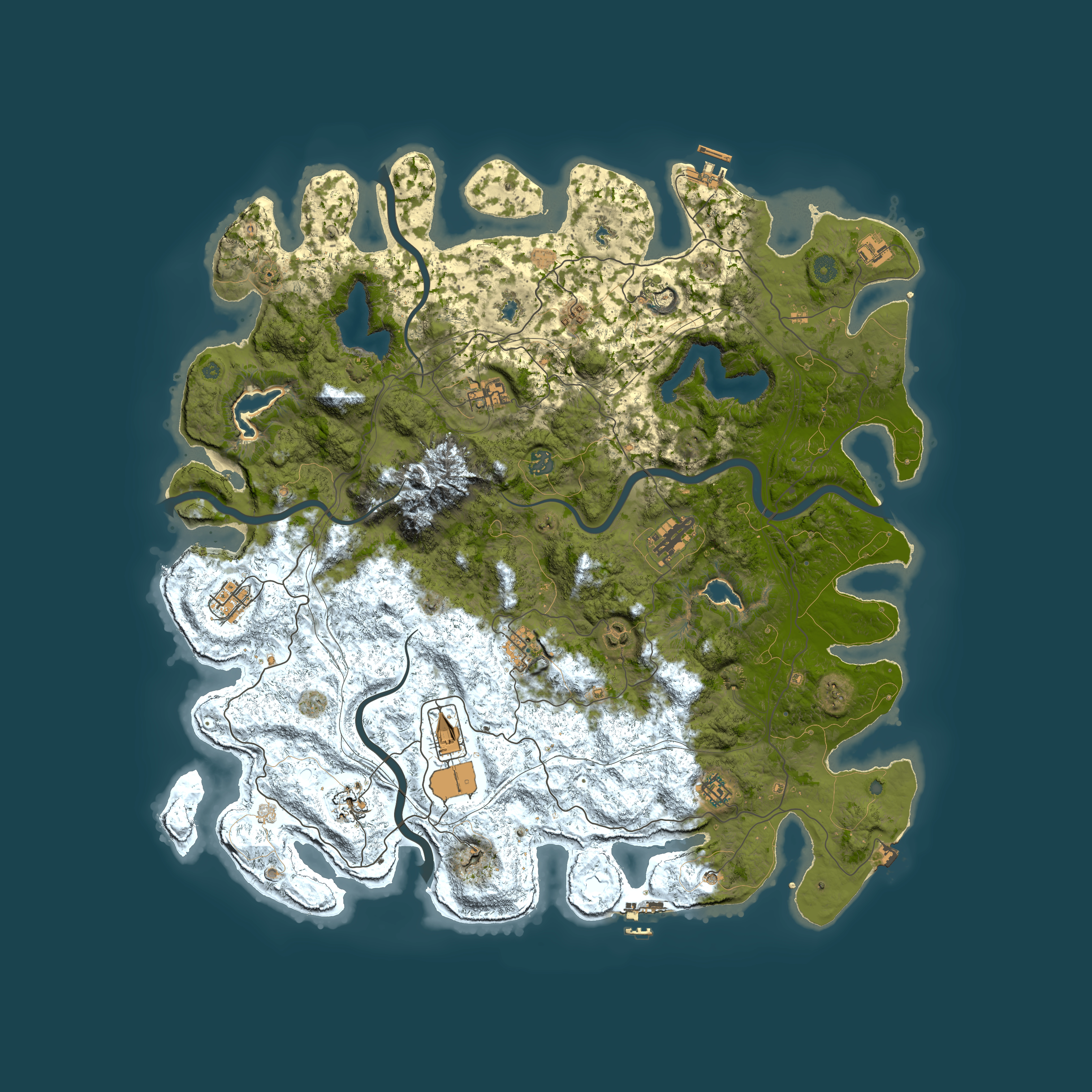 Full top-down render of Rust map seed 1659013036, 5000x5000m