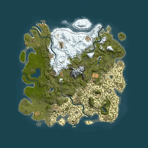Rust map seed 1089317537, 5000x5000m top-down preview