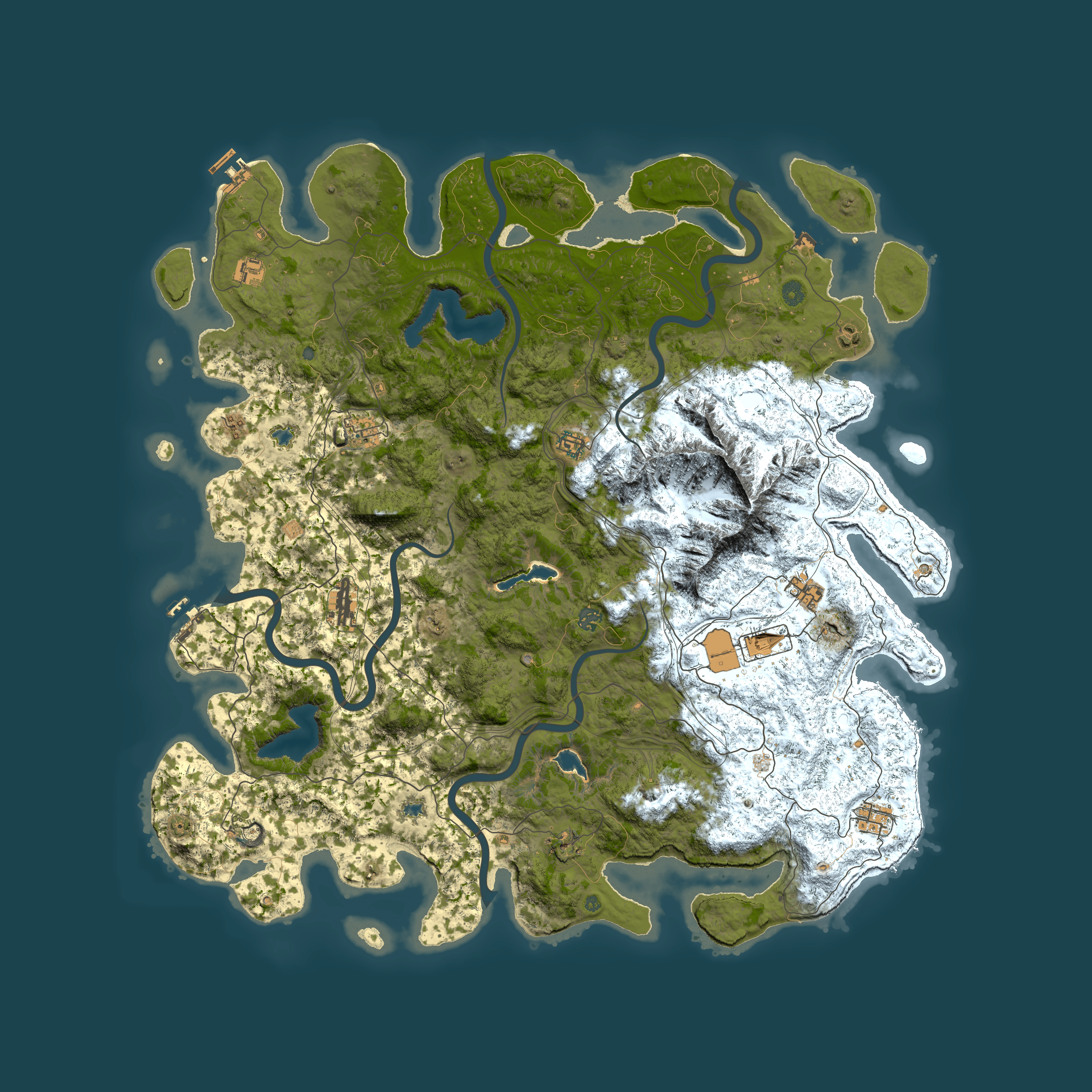 Full top-down render of Rust map seed 140678245, 5450x5450m
