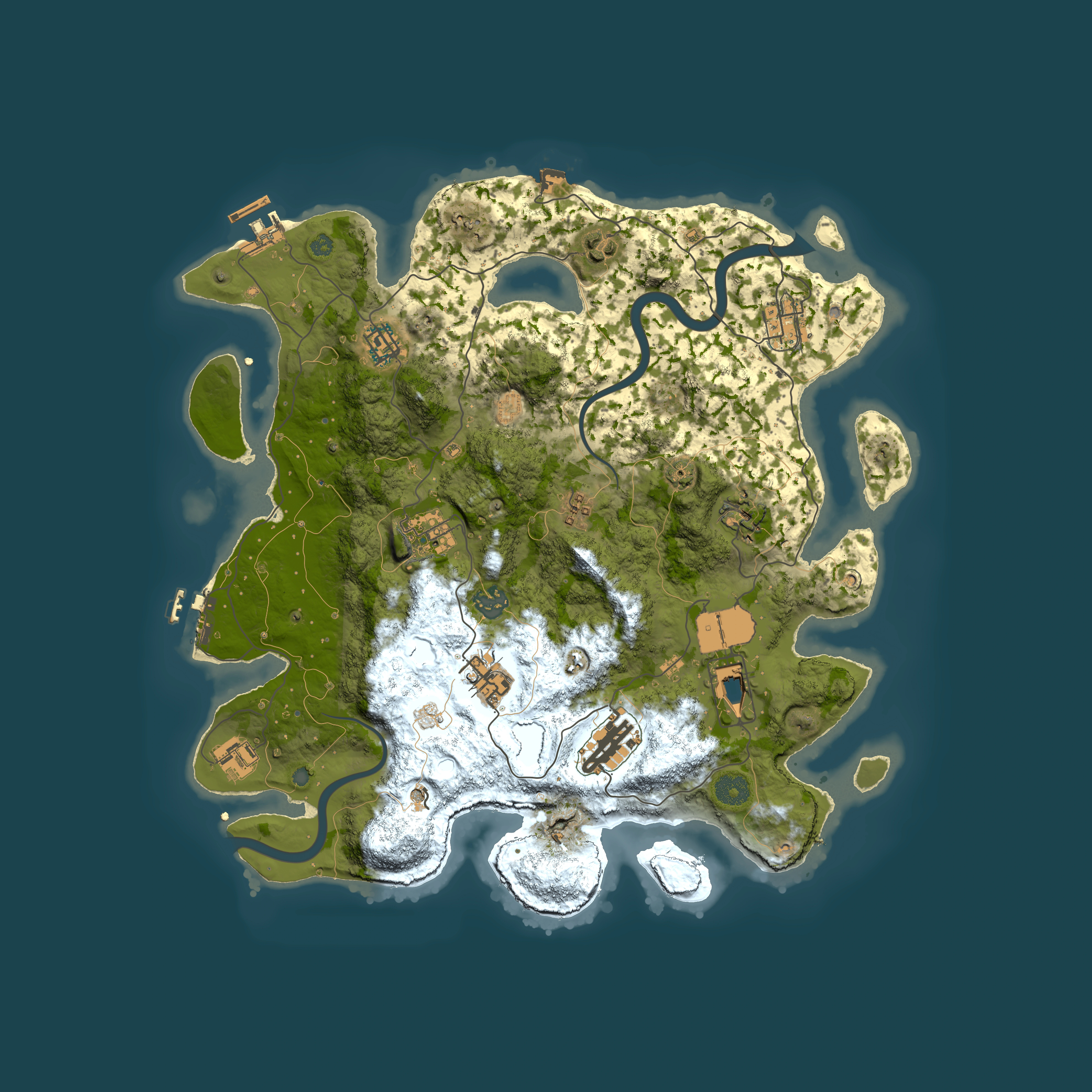 Full top-down render of Rust map seed 43789778, 3800x3800m