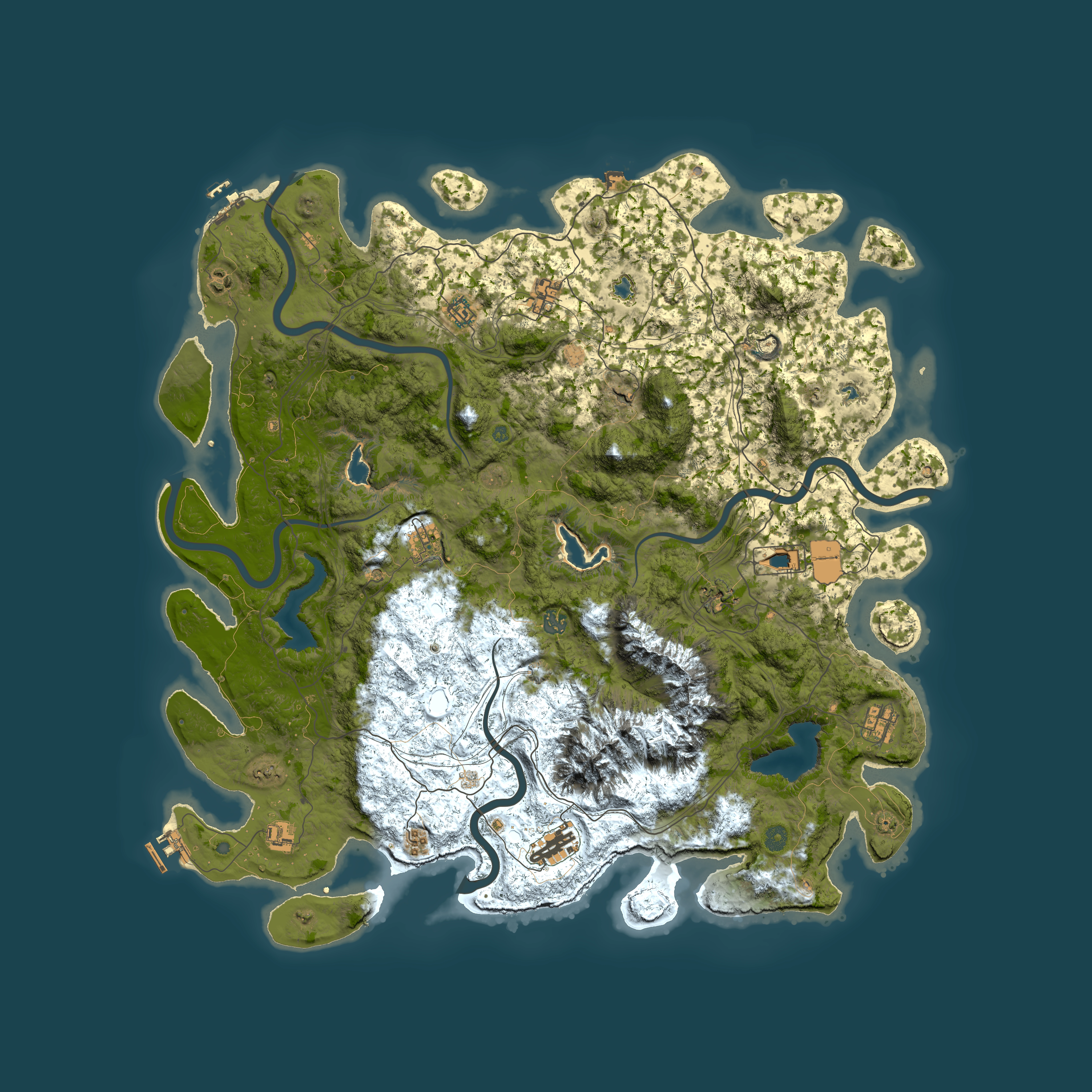 Full top-down render of Rust map seed 227143410, 5250x5250m