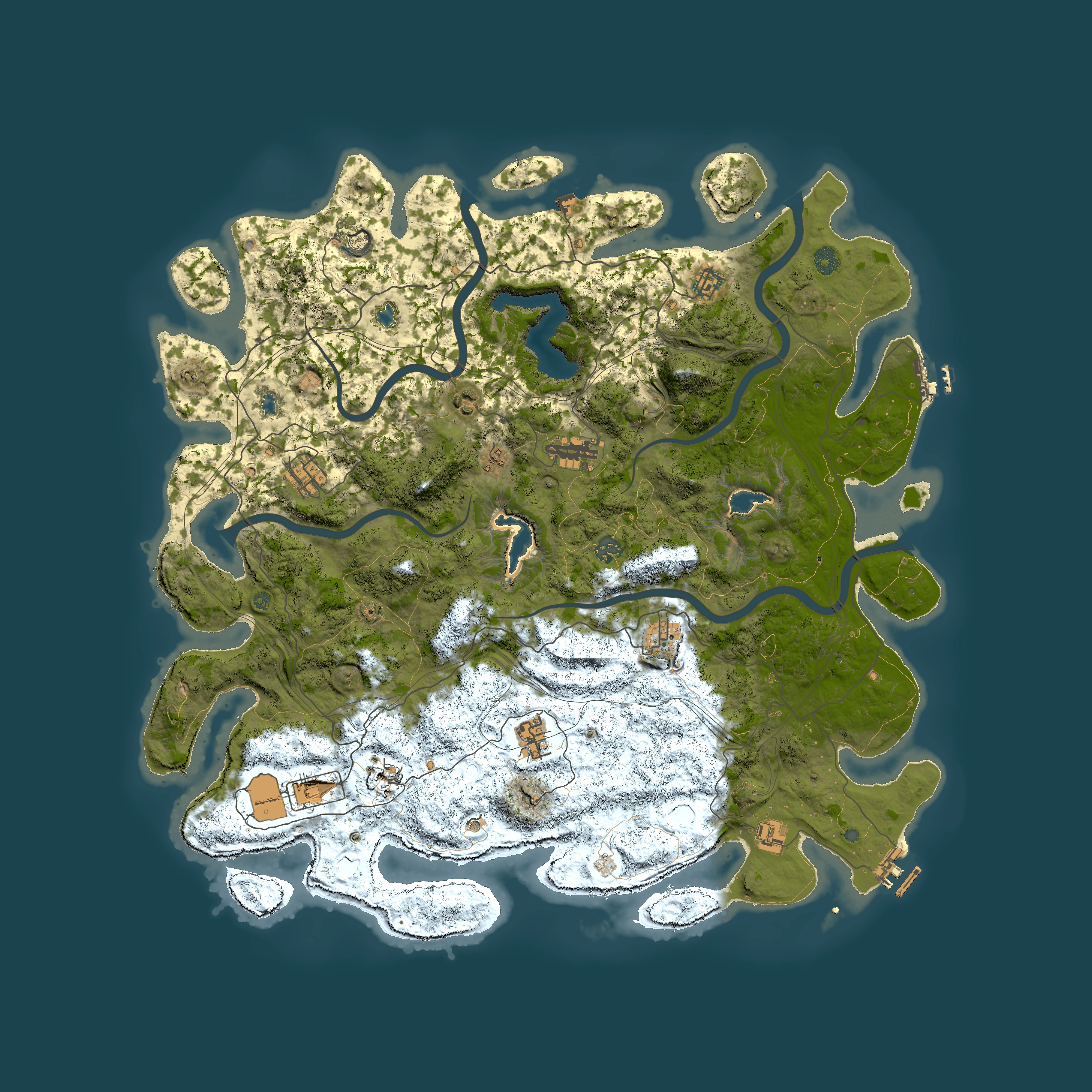 Full top-down render of Rust map seed 392648947, 4950x4950m