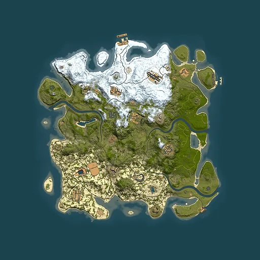 Rust map seed 1061245003, 4000x4000m top-down preview