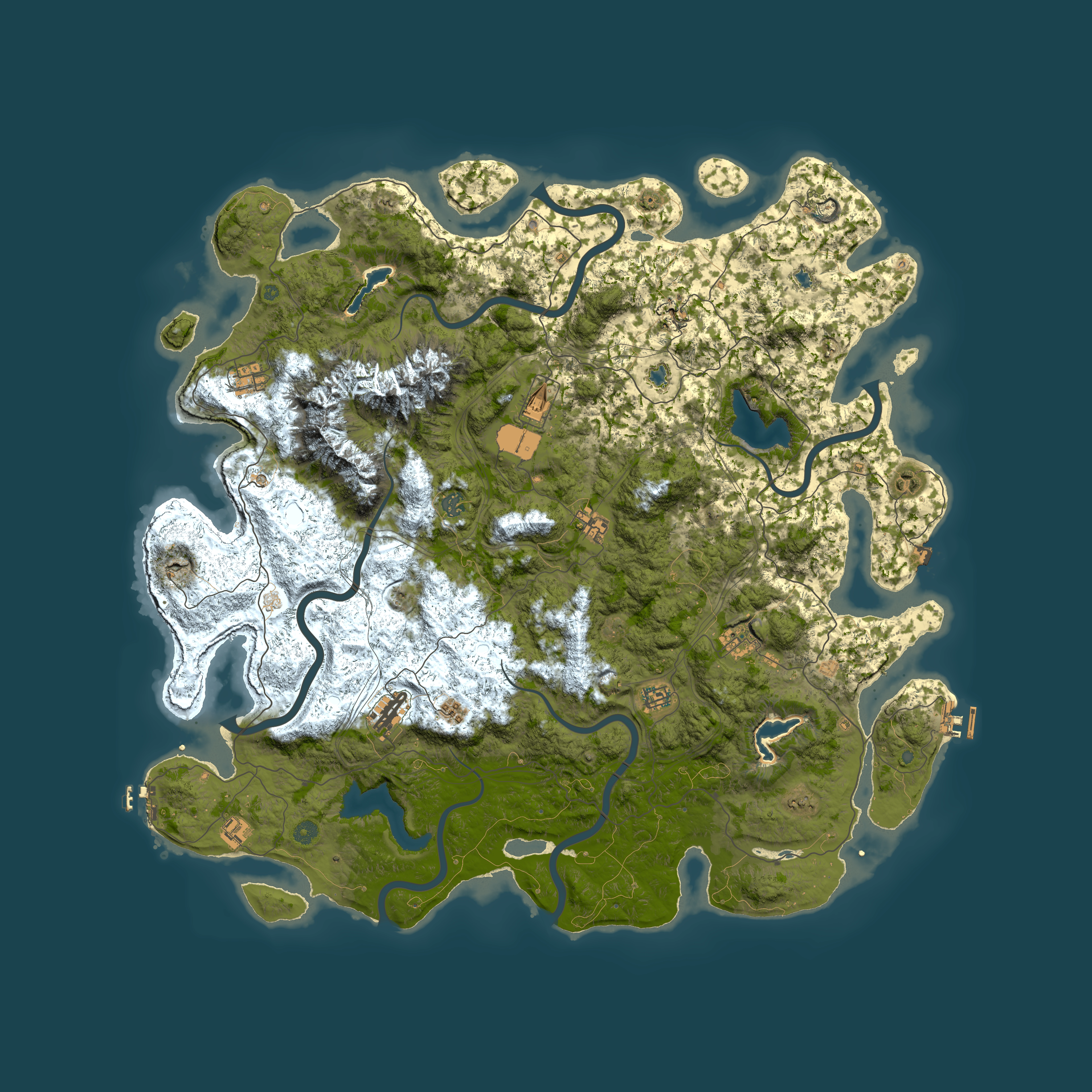 Full top-down render of Rust map seed 60390, 5450x5450m