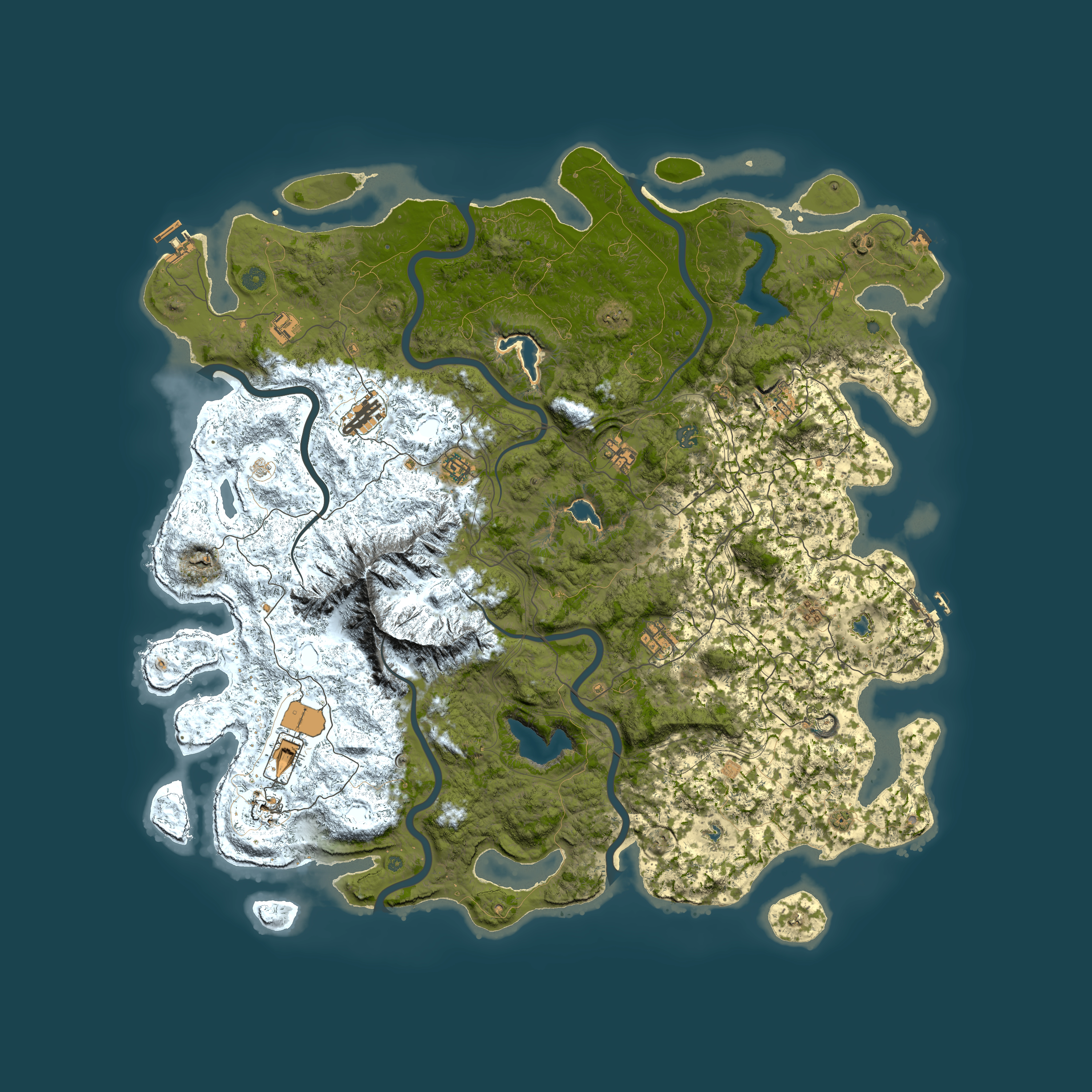 Full top-down render of Rust map seed 251574040, 5600x5600m