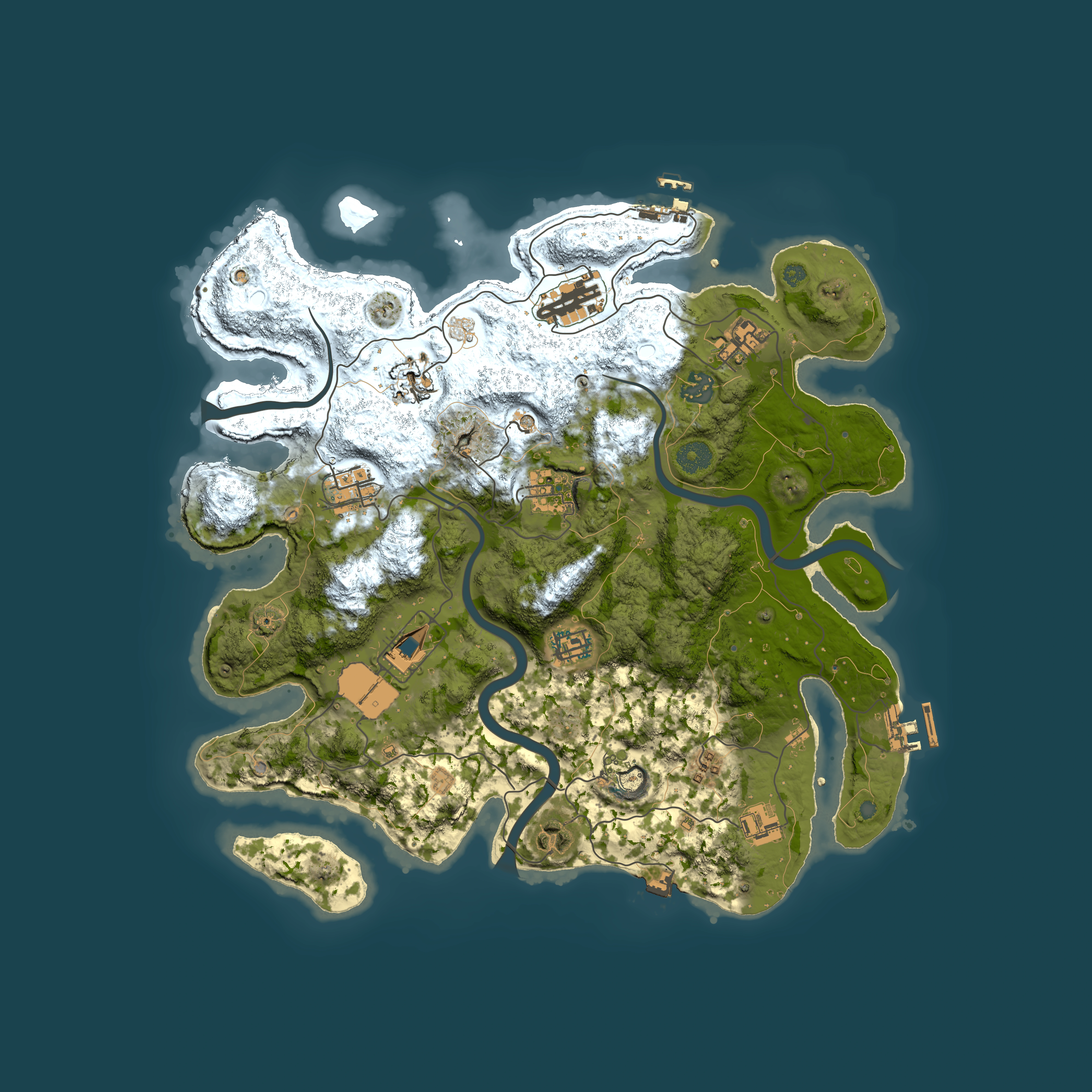 Full top-down render of Rust map seed 2053066261, 3750x3750m
