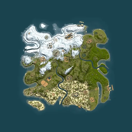 Rust map seed 2053066261, 3750x3750m top-down preview