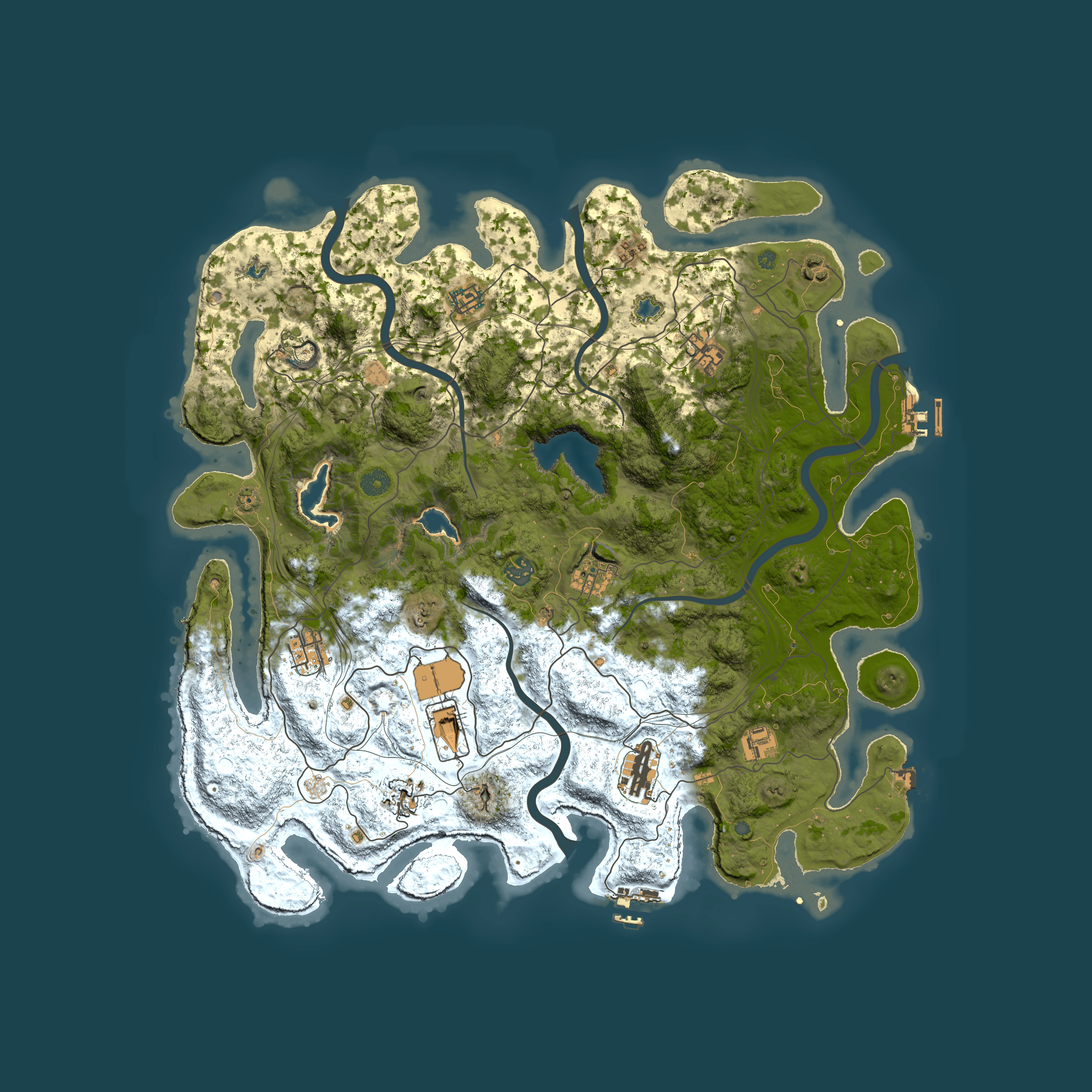 Full top-down render of Rust map seed 1634348857, 4550x4550m