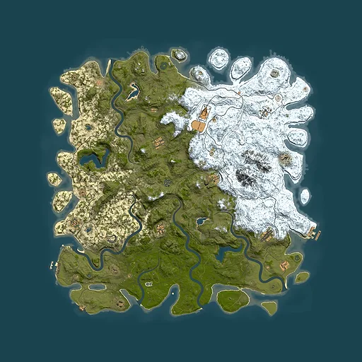 Rust map seed 2009084168, 5700x5700m top-down preview