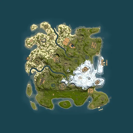 Rust map seed 1303588357, 3600x3600m top-down preview