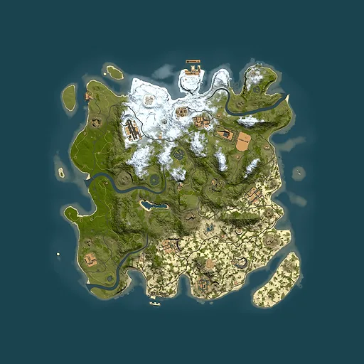 Rust map seed 1264277452, 4000x4000m top-down preview