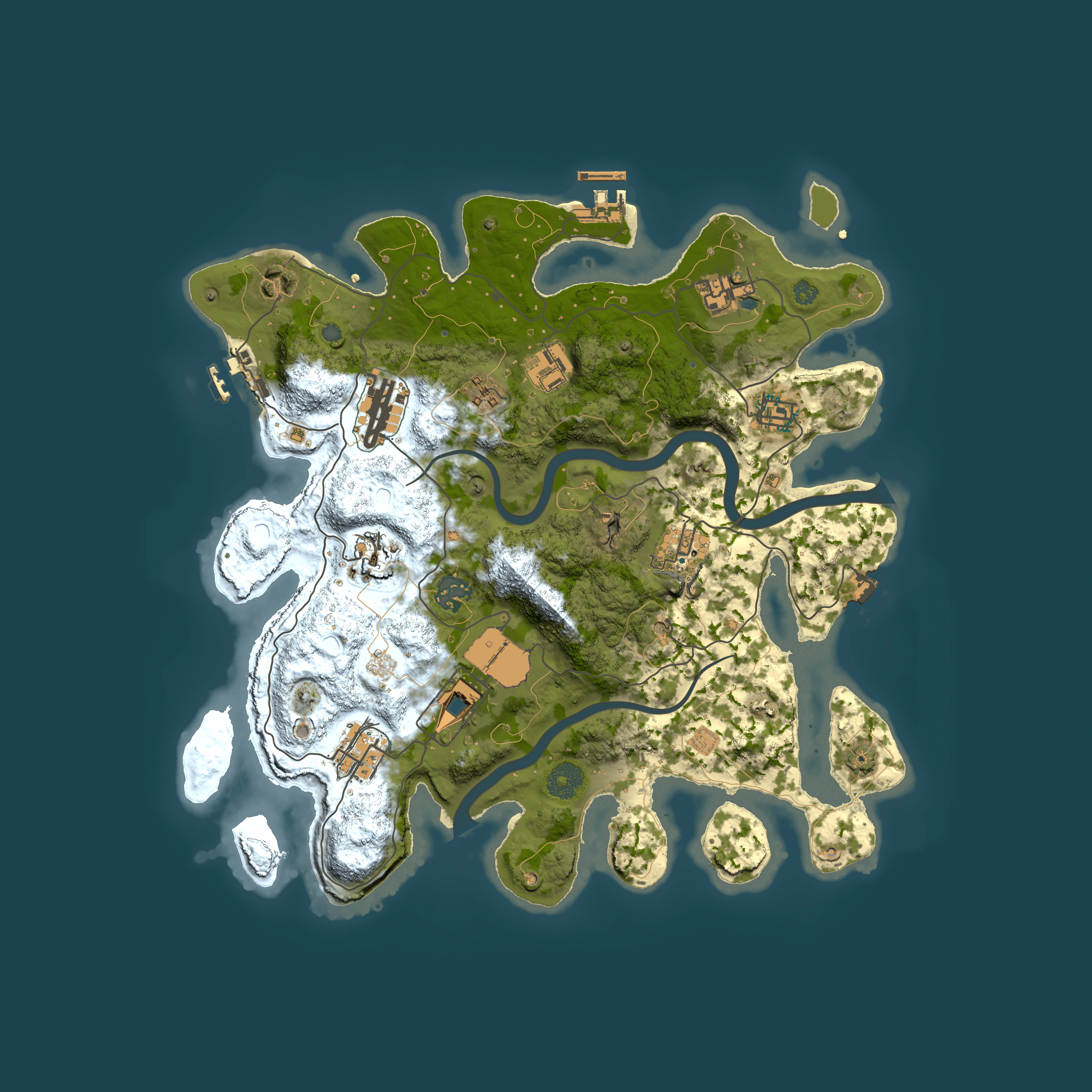Full top-down render of Rust map seed 973285398, 3500x3500m