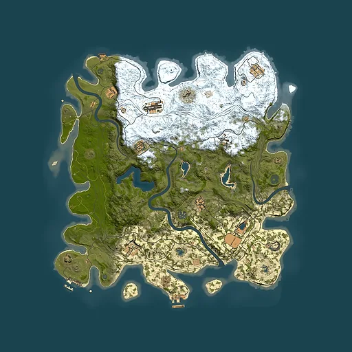 Rust map seed 1987733307, 4500x4500m top-down preview