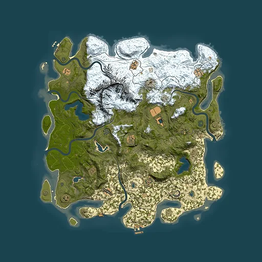 Rust map seed 225659485, 5050x5050m top-down preview