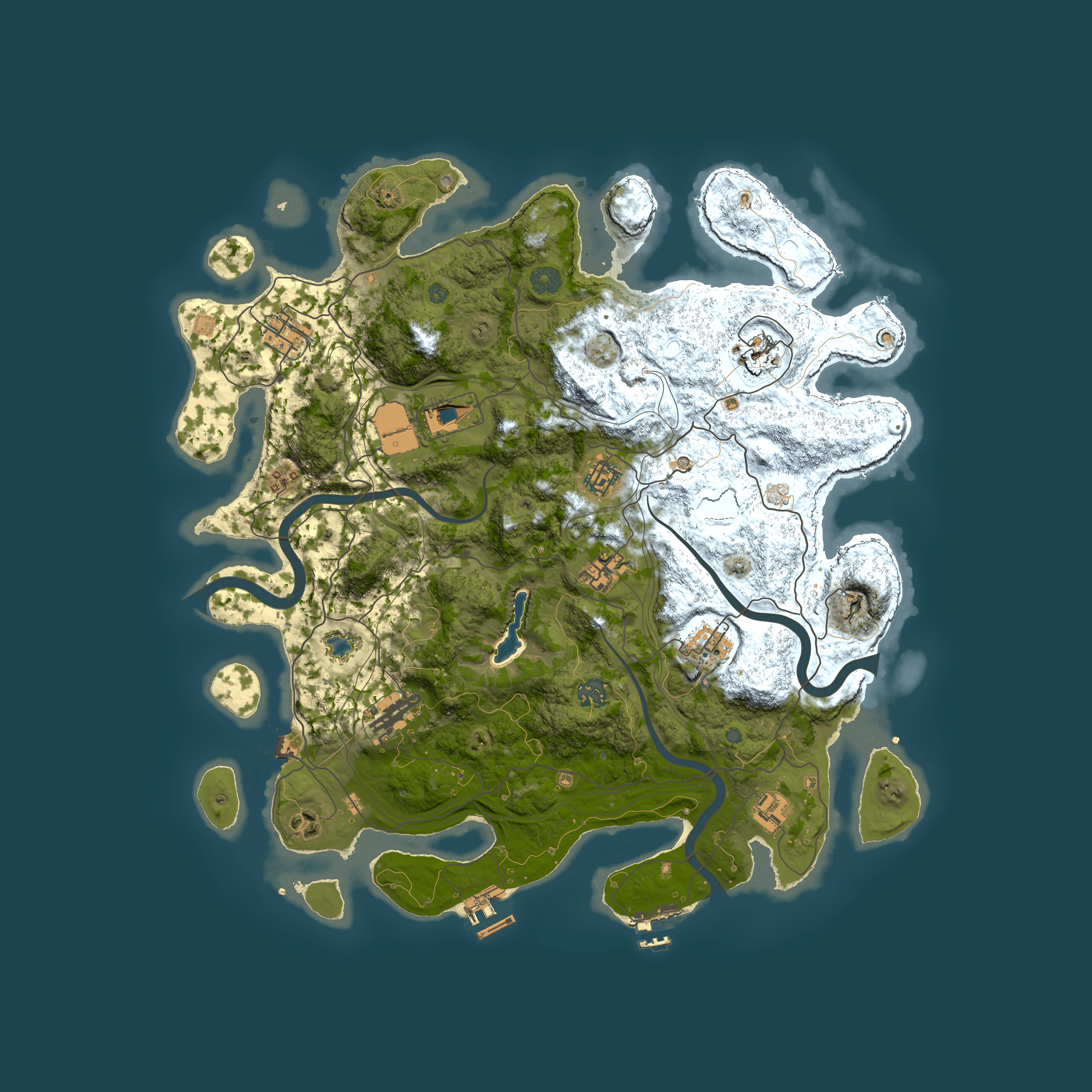 Full top-down render of Rust map seed 1671028215, 4250x4250m