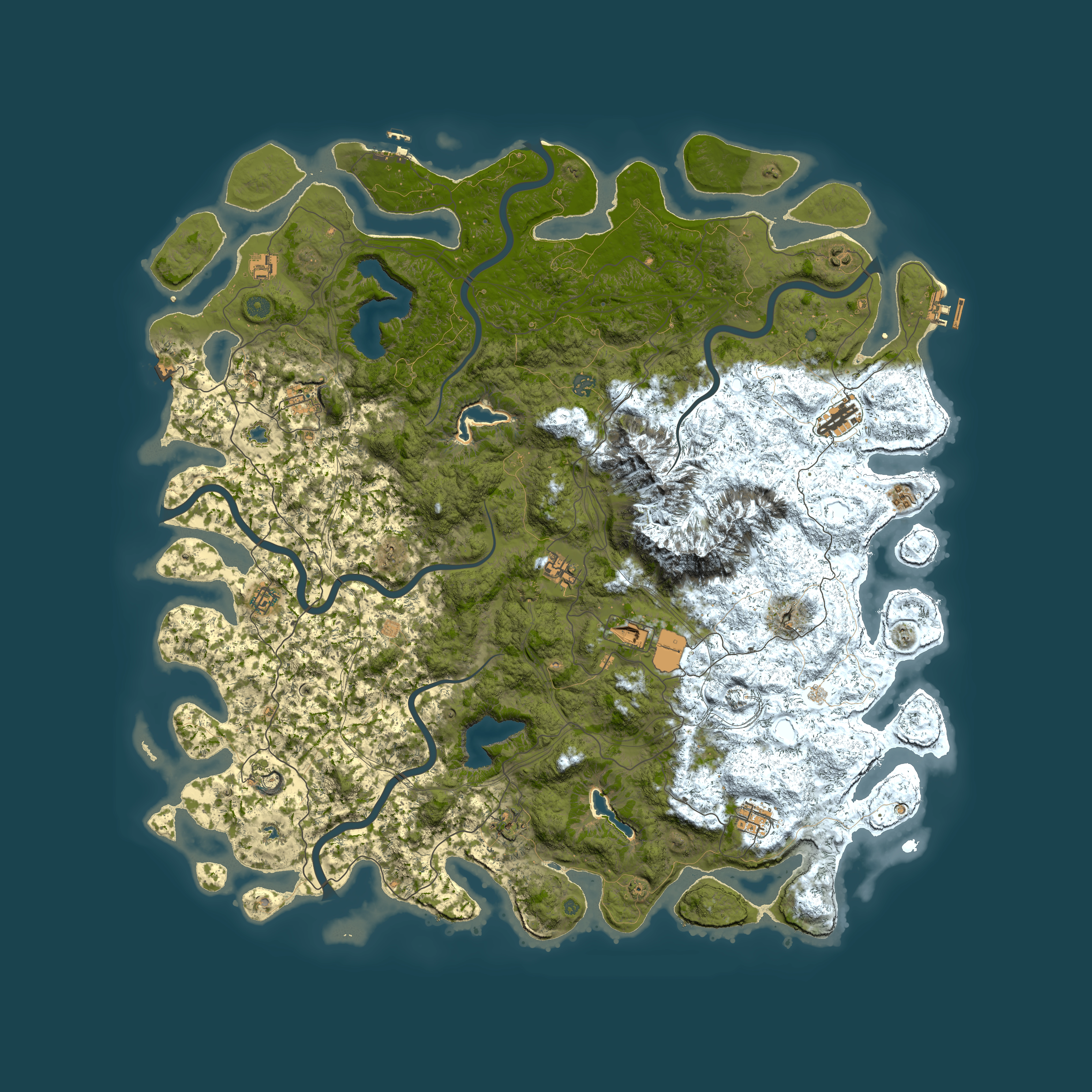 Full top-down render of Rust map seed 1615454781, 5700x5700m