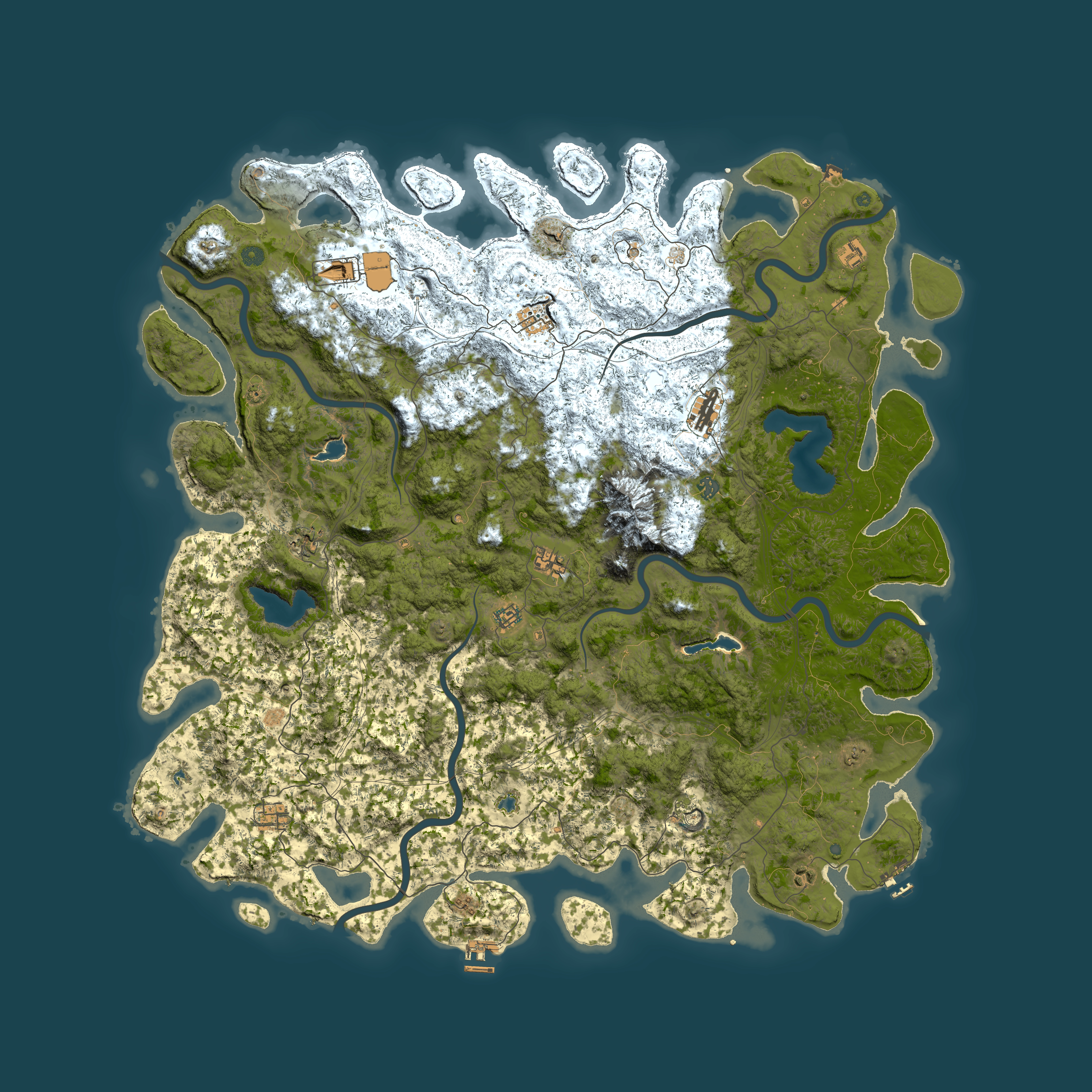 Full top-down render of Rust map seed 1148439072, 5950x5950m