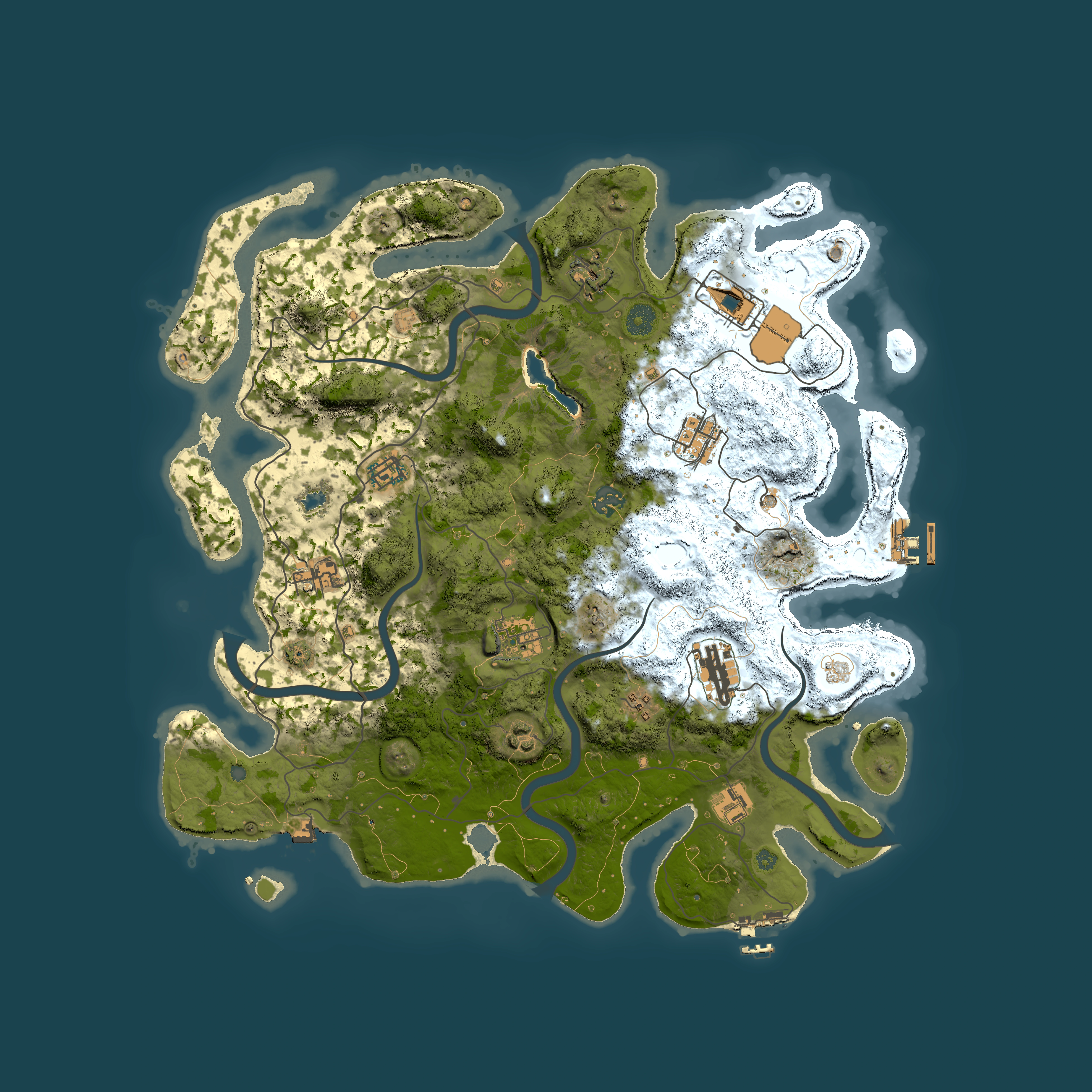Full top-down render of Rust map seed 1985060646, 4150x4150m
