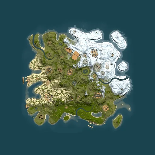Rust map seed 1989345007, 3650x3650m top-down preview