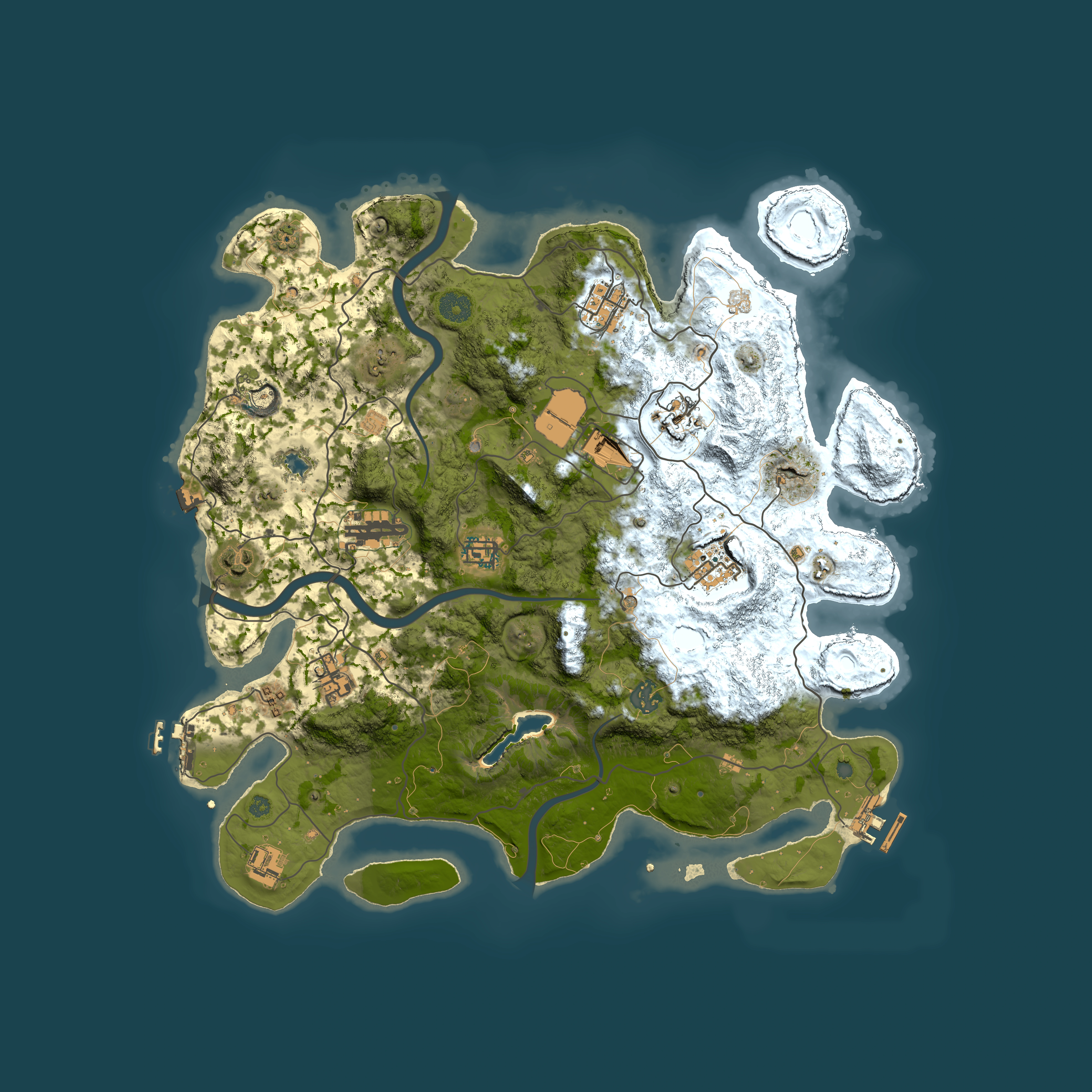 Full top-down render of Rust map seed 1185038194, 4000x4000m