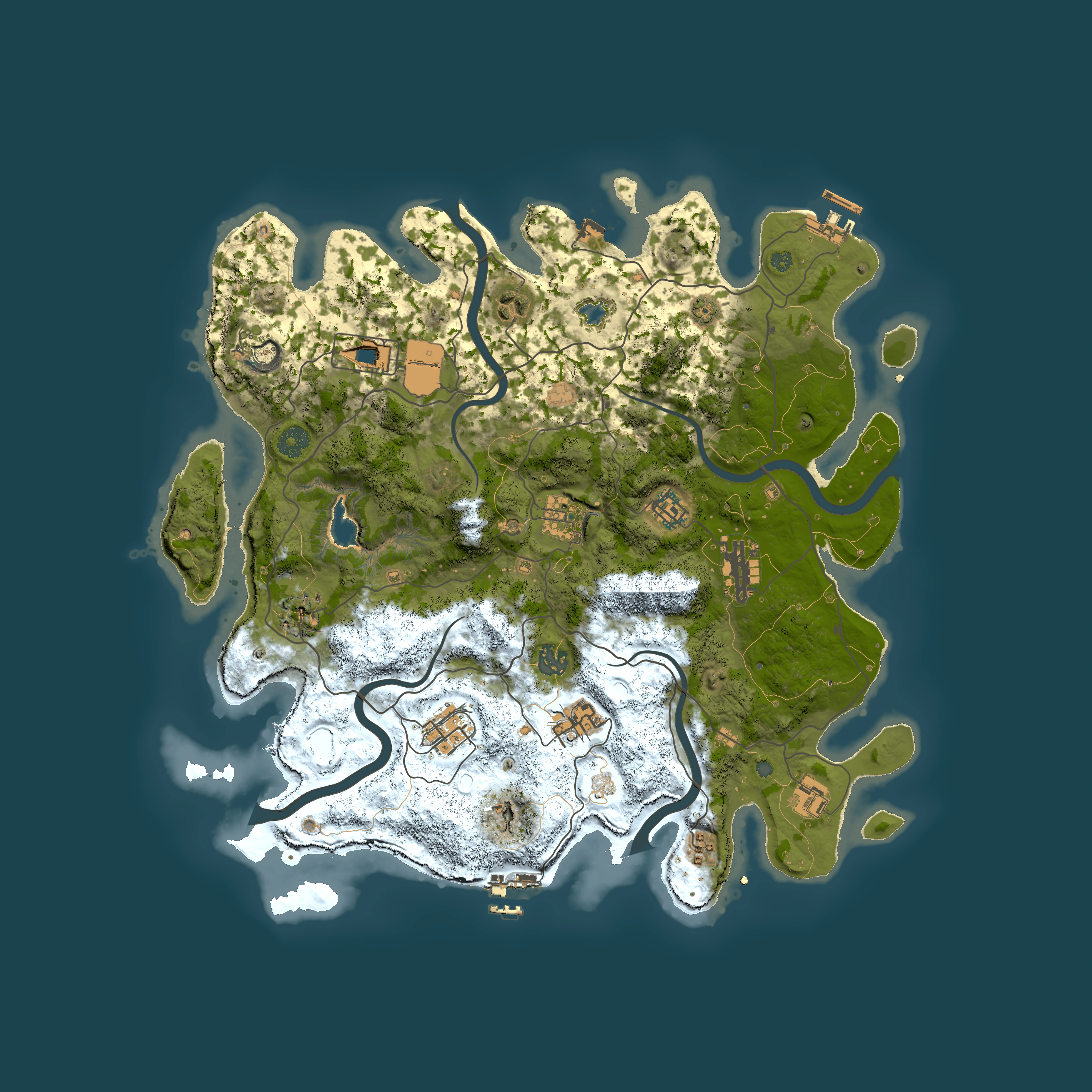 Full top-down render of Rust map seed 467300234, 4050x4050m