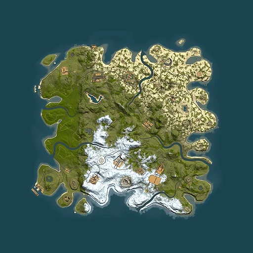 Rust map seed 1461195939, 4400x4400m top-down preview